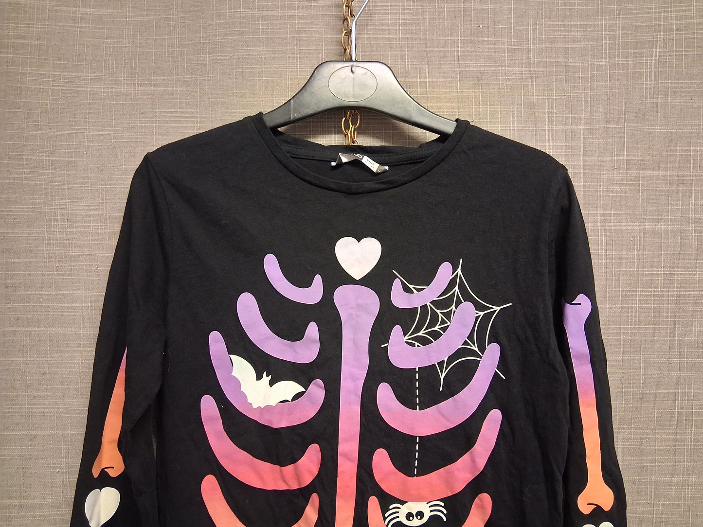 Pep&Co Girls Halloween Skeleton Long Sleeve T-Shirt Age 10-11 Years