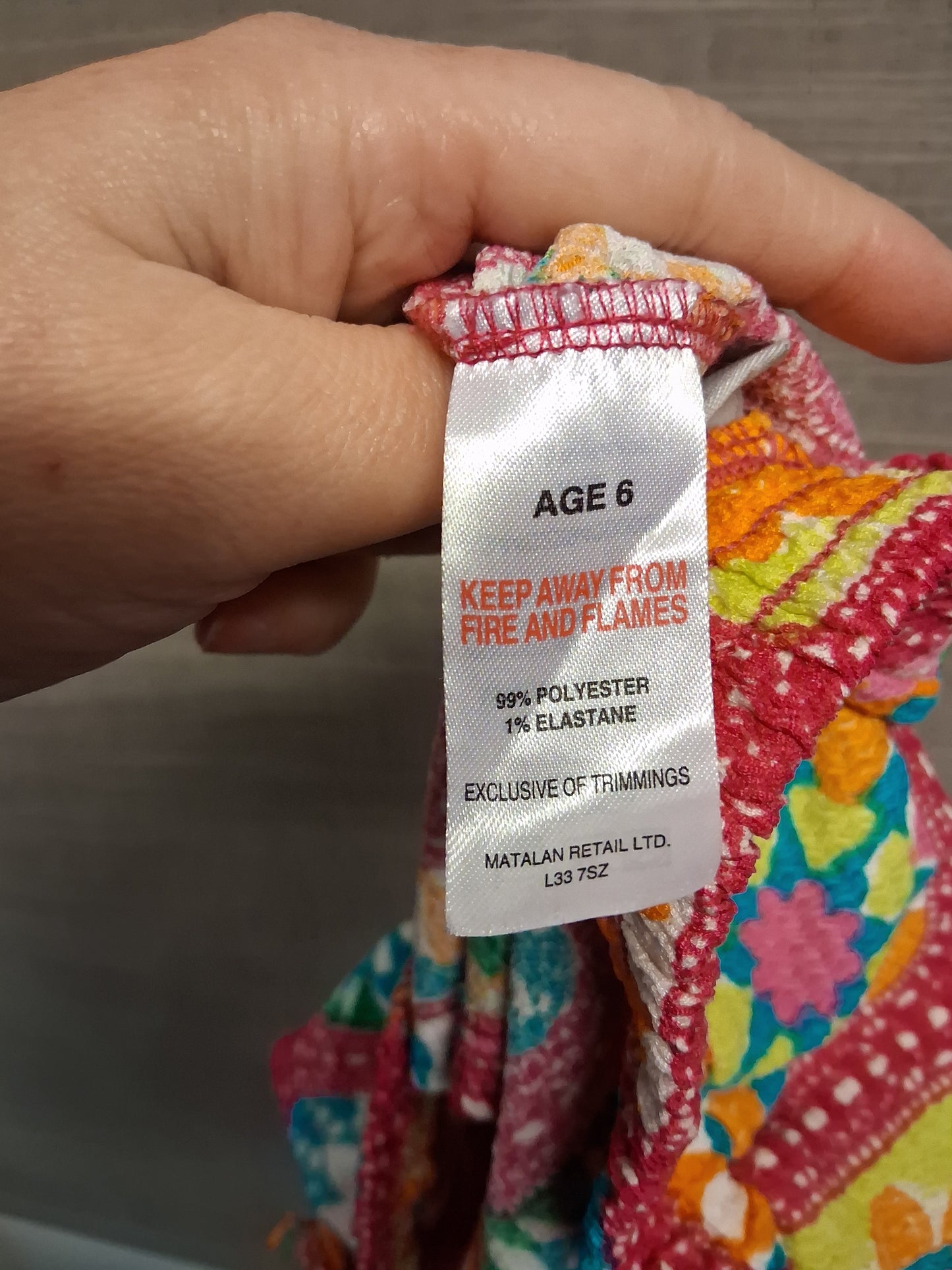 Matalan Girls Multicolour Floral Patchwork Shorts Age 6 Years