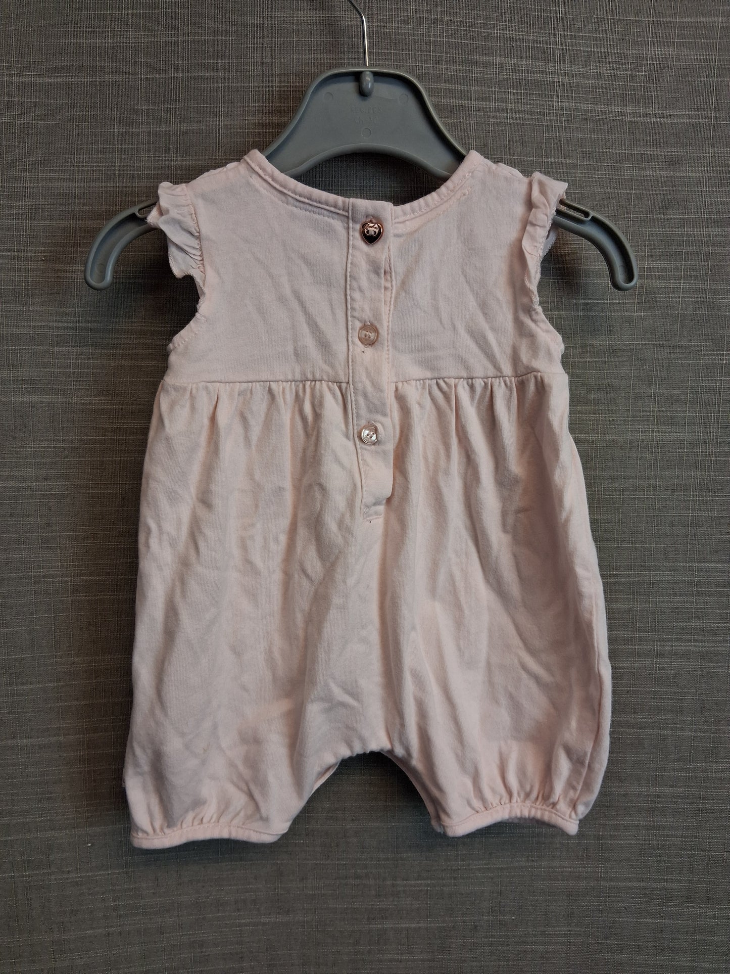 Ted Baker Girls Pale Pink Romper Jersey Mix Sleeveless Age Newborn