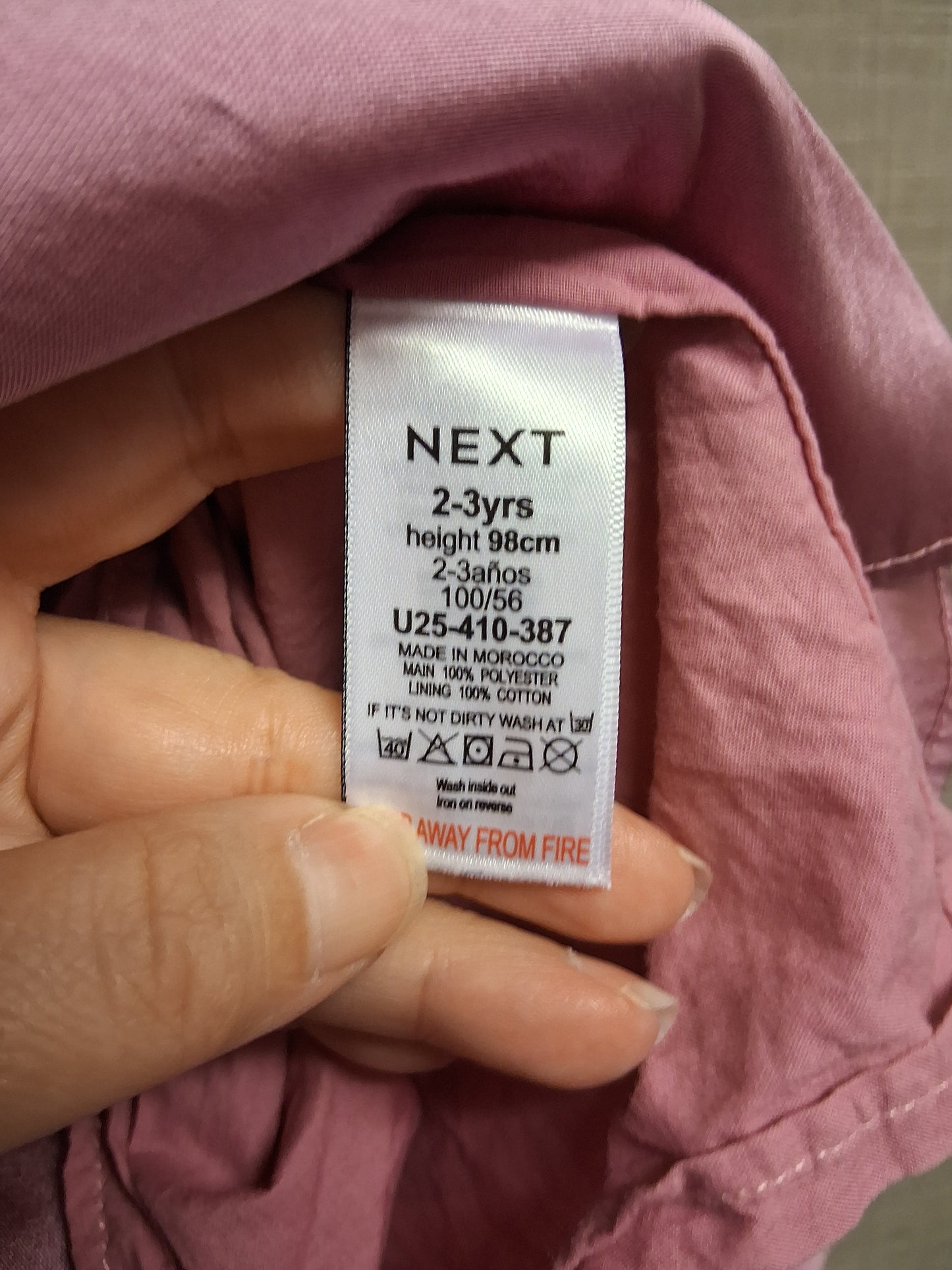 Next Girls Pink Party Special Occasion Dress Age 2-3 years