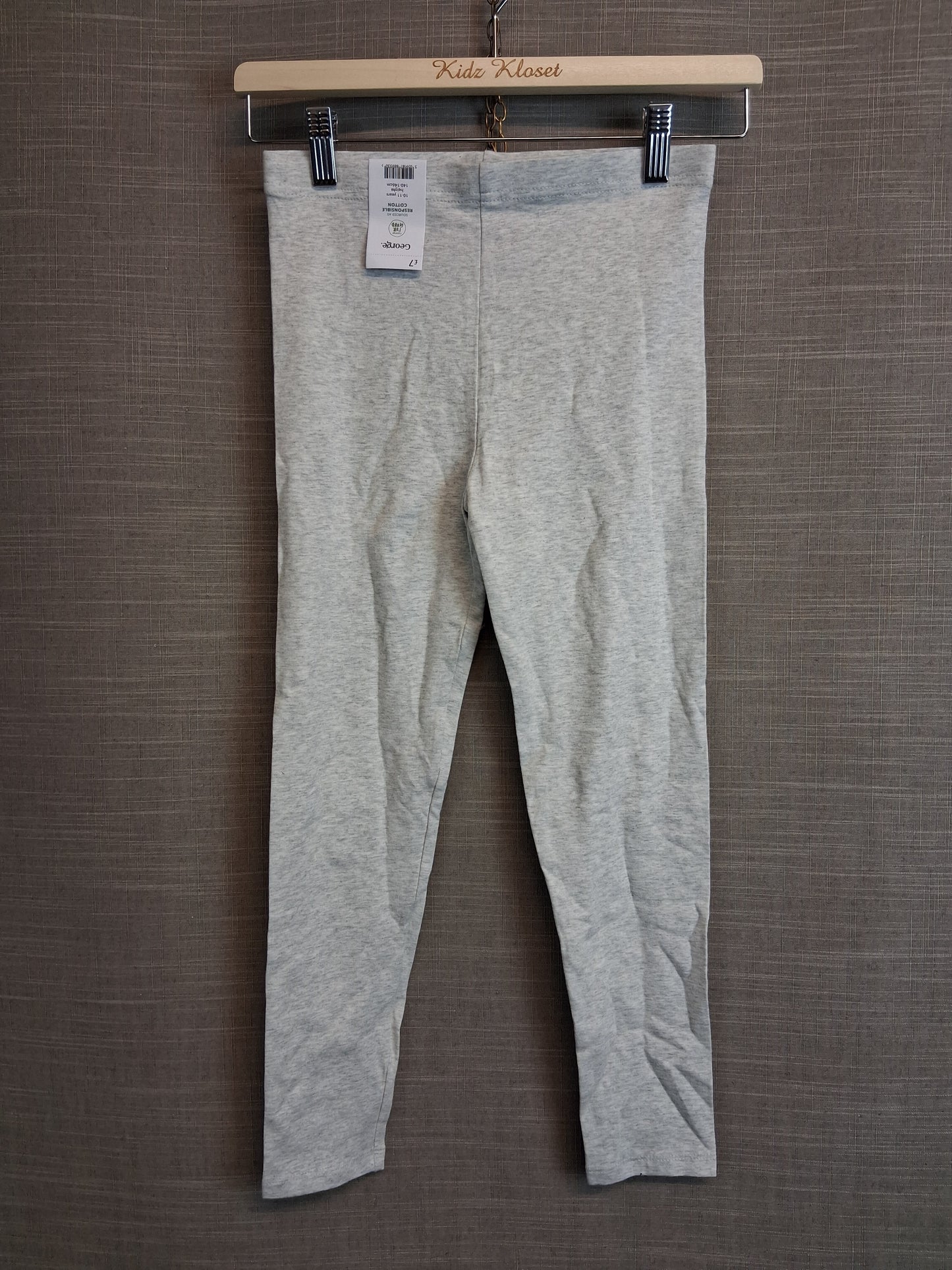 George Girls Grey Jersey 3/4 Leggings Age 10-11 Years New