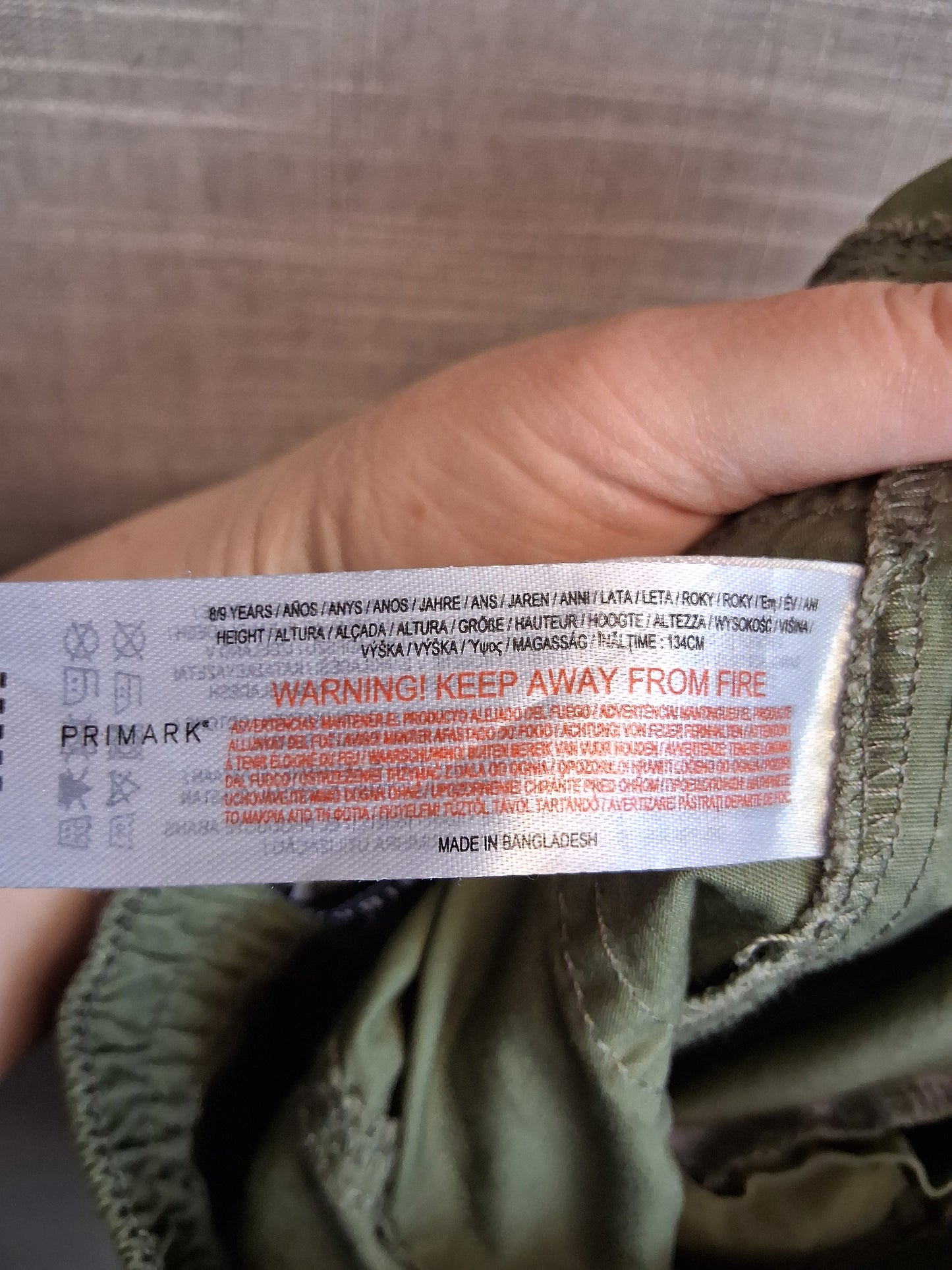 Primark Green Cargo Skirt Age 8-9 Years