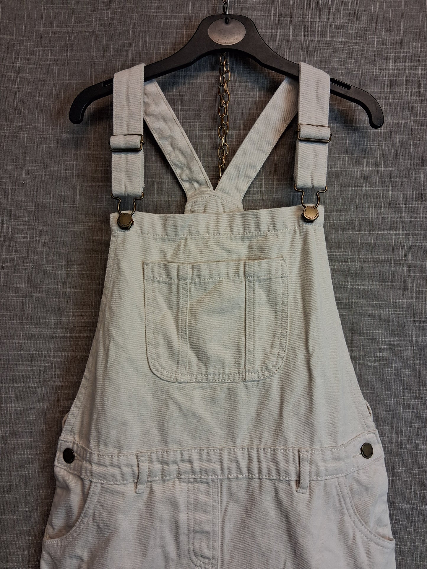 Next Girls Cream Denim Pinafore Dress Age 11 Years New