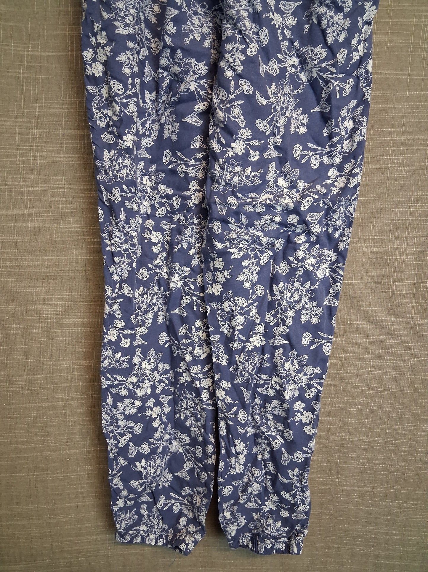 TU Girls Blue Floral Summer Trousers Age 8 Years