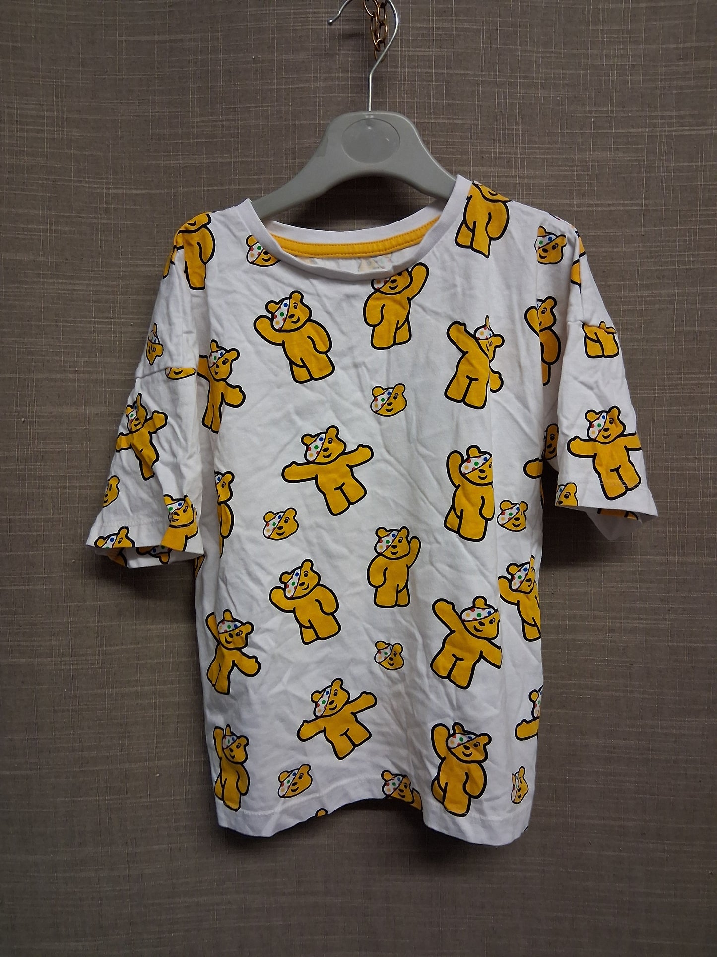 George Girls "Pudsey" Children in Need White Short Sleeve T-Shirt Age 6-7 Years