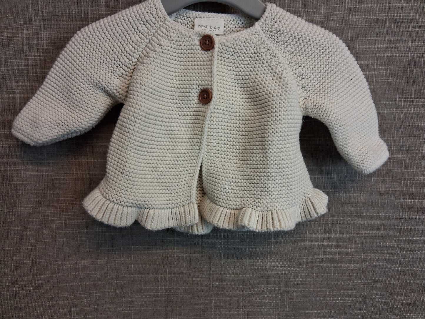 Next Girls White Knitted Cardigan Age 0-3 Months