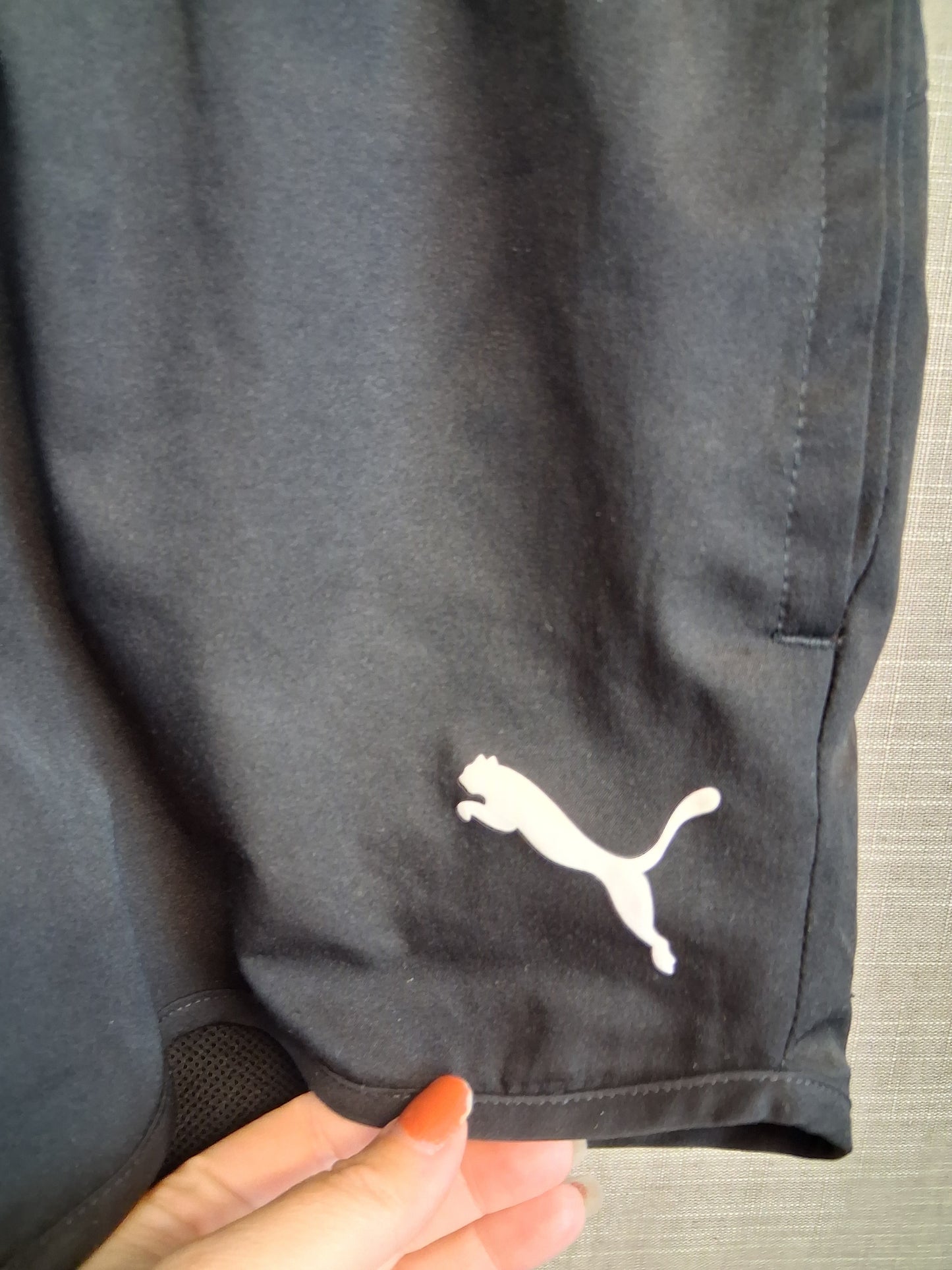 Puma Girls Running Shorts Black Size 11-12 Years