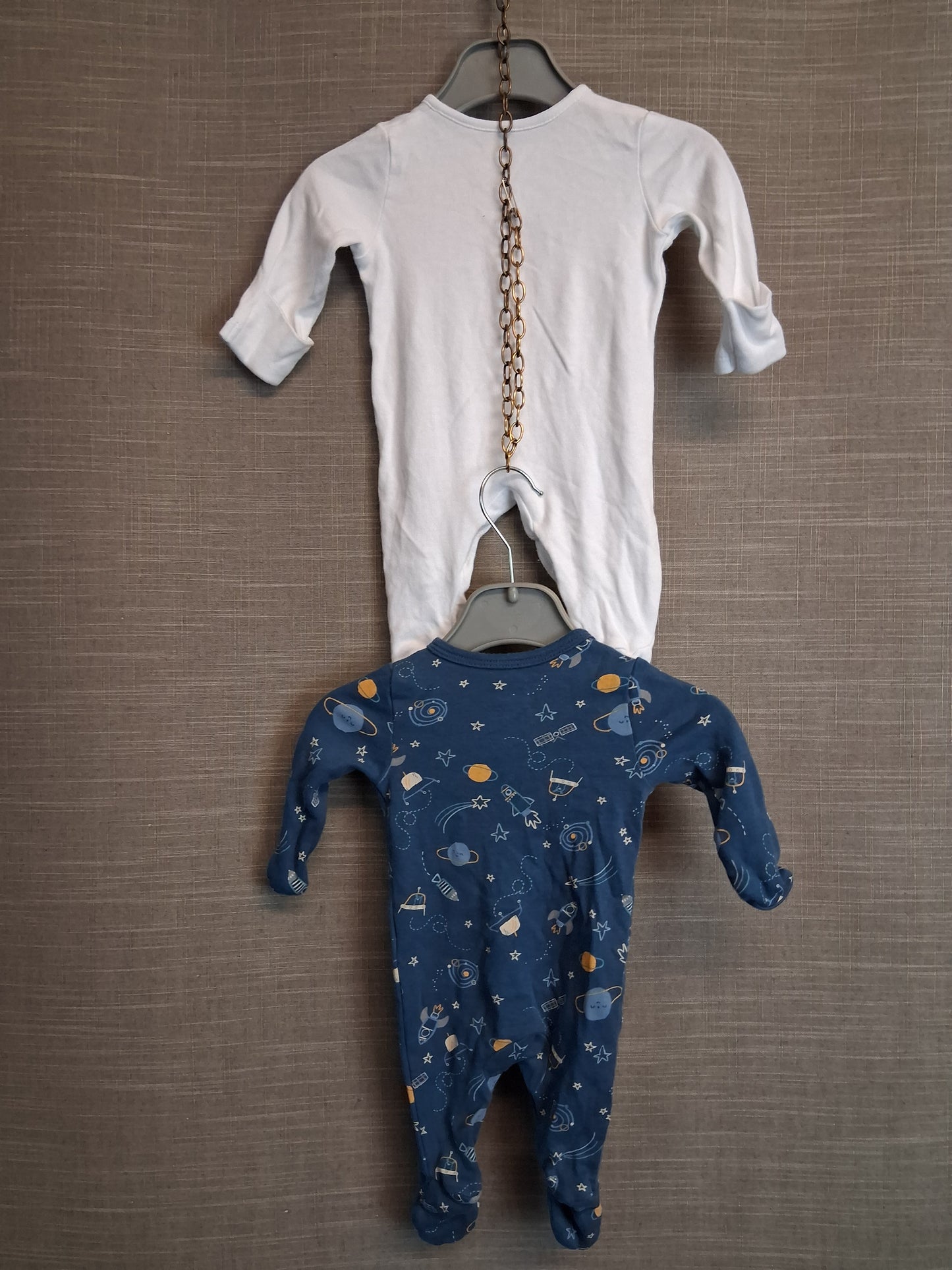 Tiny Baby Sleepsuit Rompers x 2 Jersey