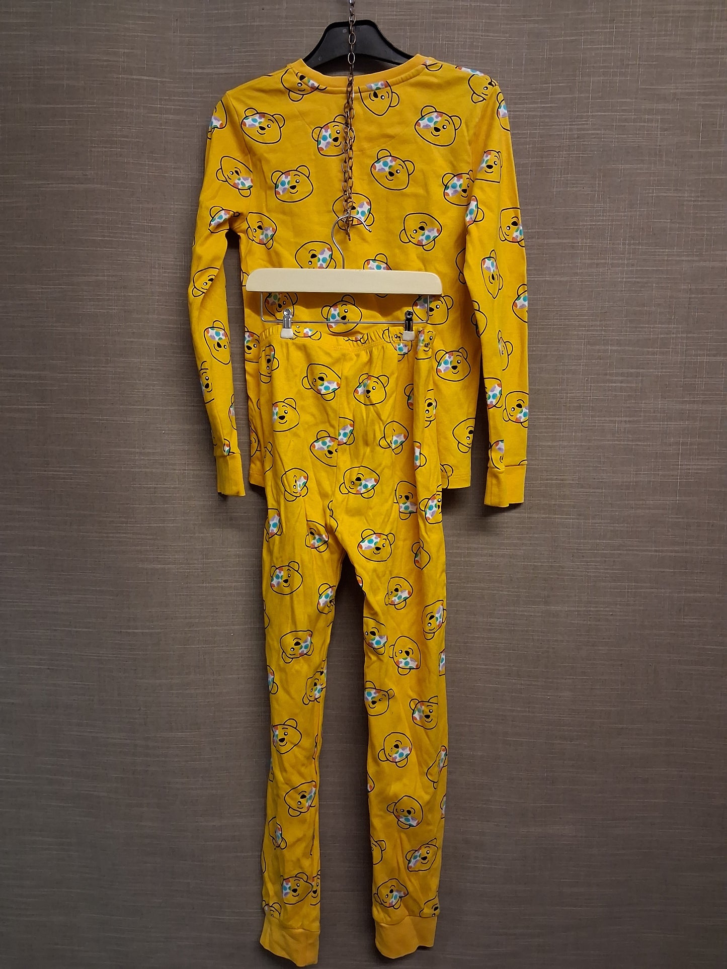George Unisex "Pudsey" Yellow Pyjamas PJs 2 Piece Set Age 10-11 Years