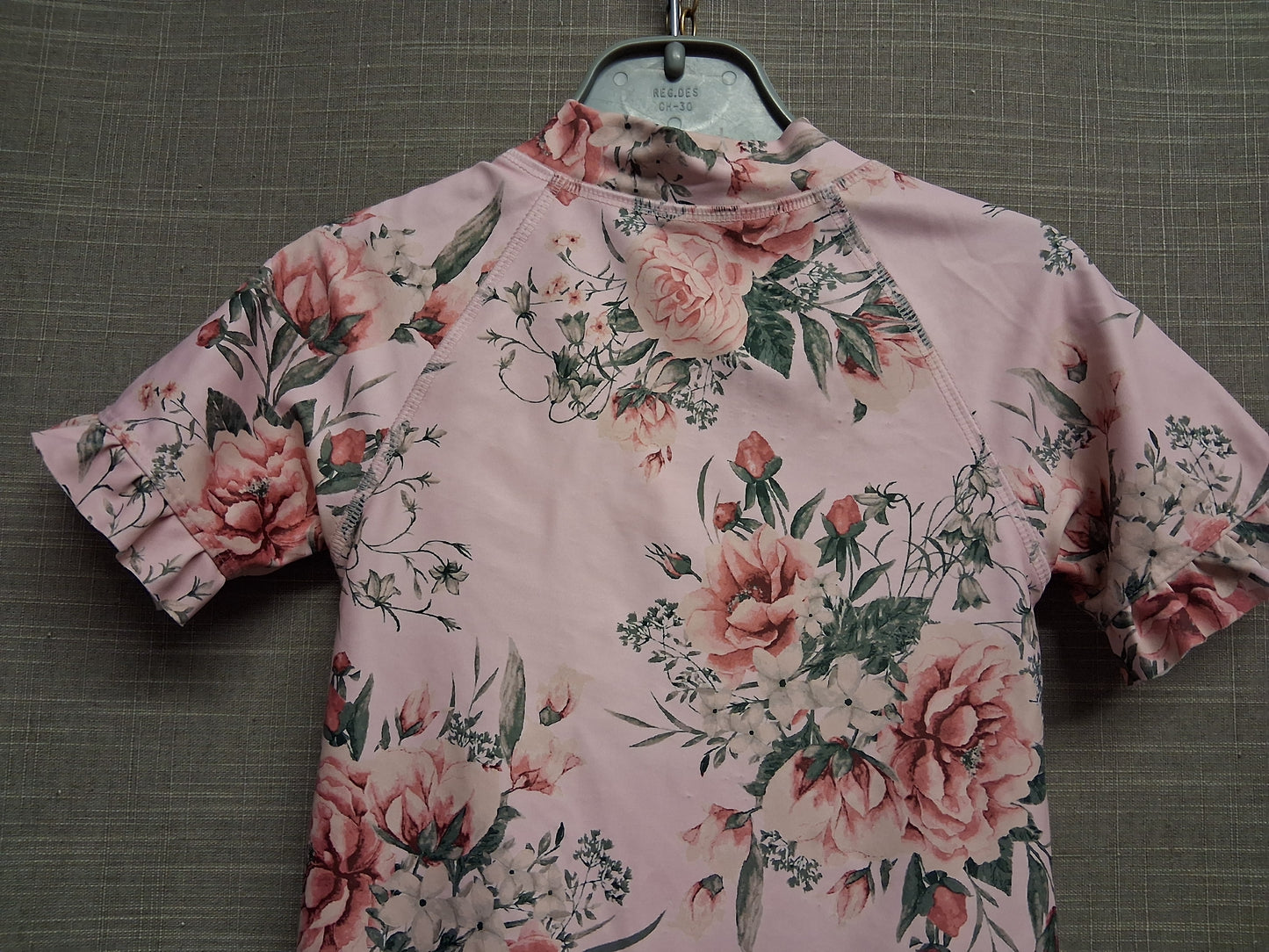 Next Girls Pink Floral UV Swimsuit All in One Age 12-18 Months