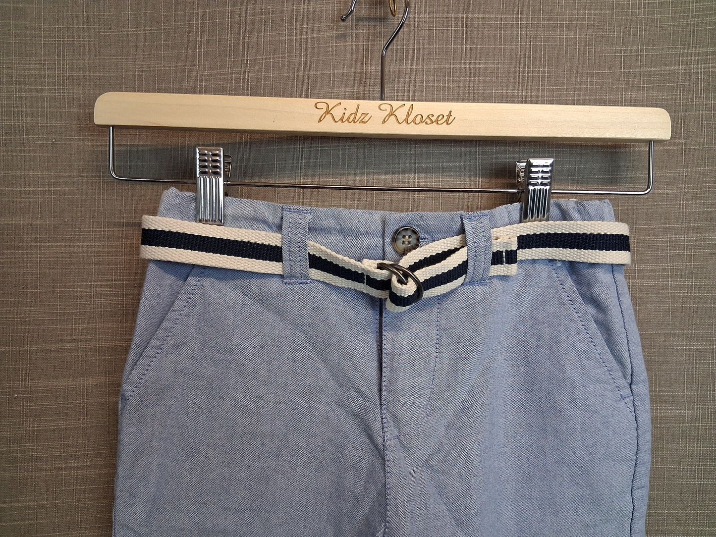 Primark Blue Chino Shorts Age 7-8 Years with Belt