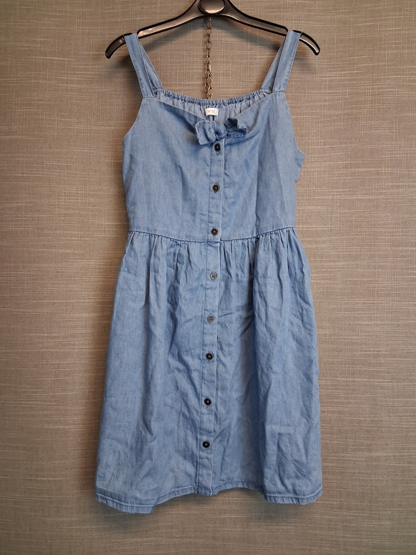 Next Girls Blue Sleeveless Denim Dress Age 11 Years