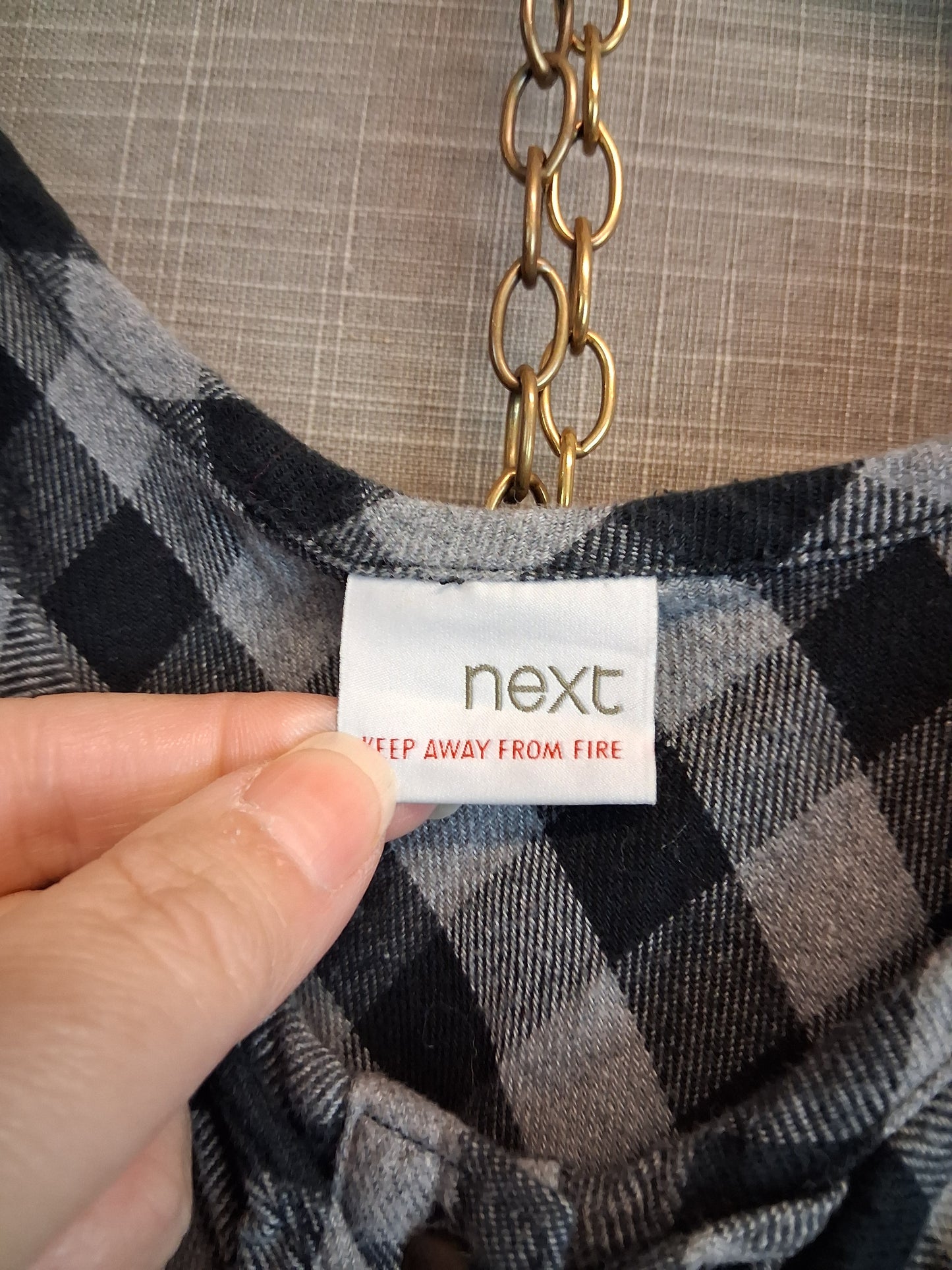 Next Girls Grey Black Check Tiered Sundress Age 8 Years