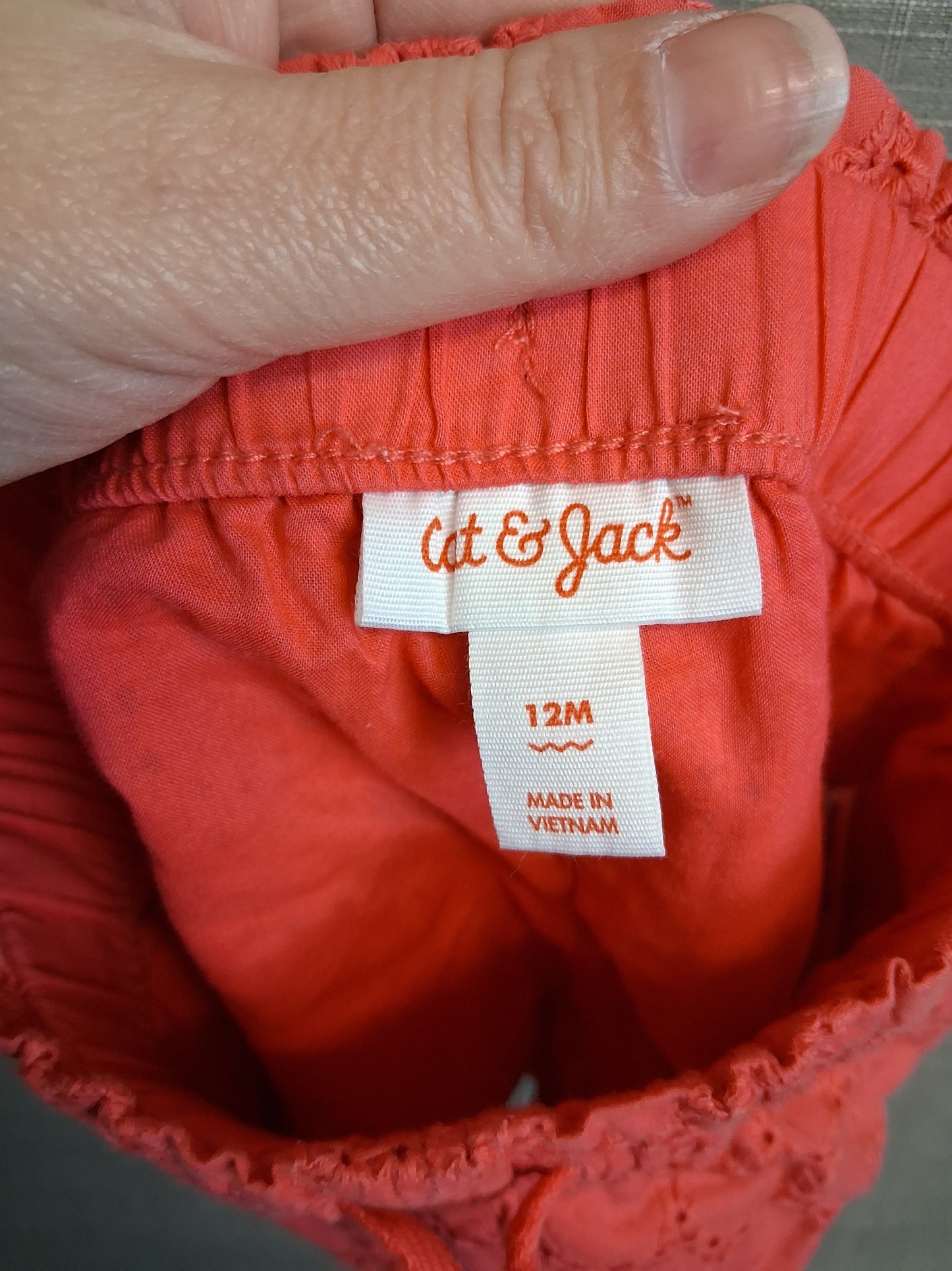 Cat & Jack Girls Pink Brodiere Anglaise Shorts Age 12 Months