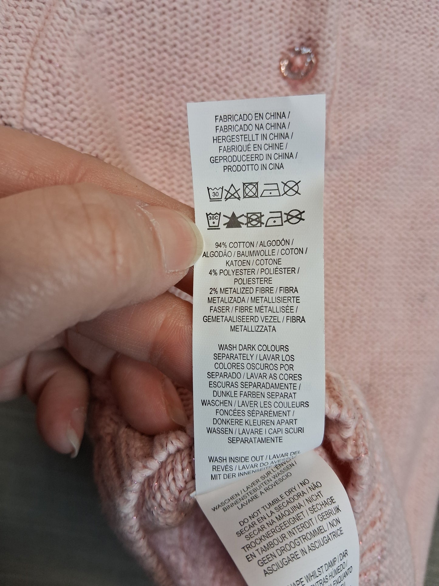 Primark Girls Pink Cable Knit Jumper Dress Age 0-3 Months
