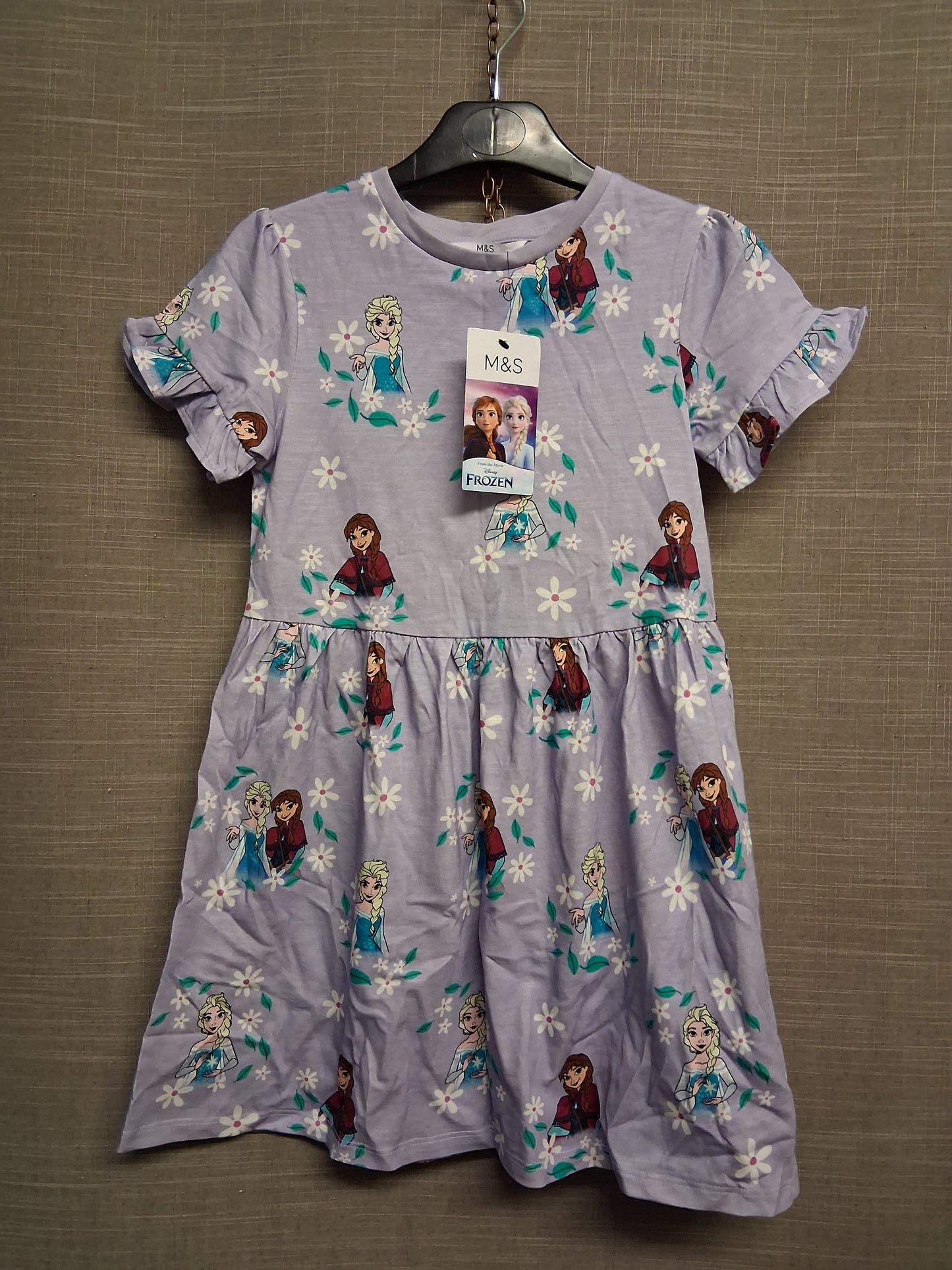 Marks & Spencer Frozen Lilac T-Shirt Dress Age 7-8 Years New