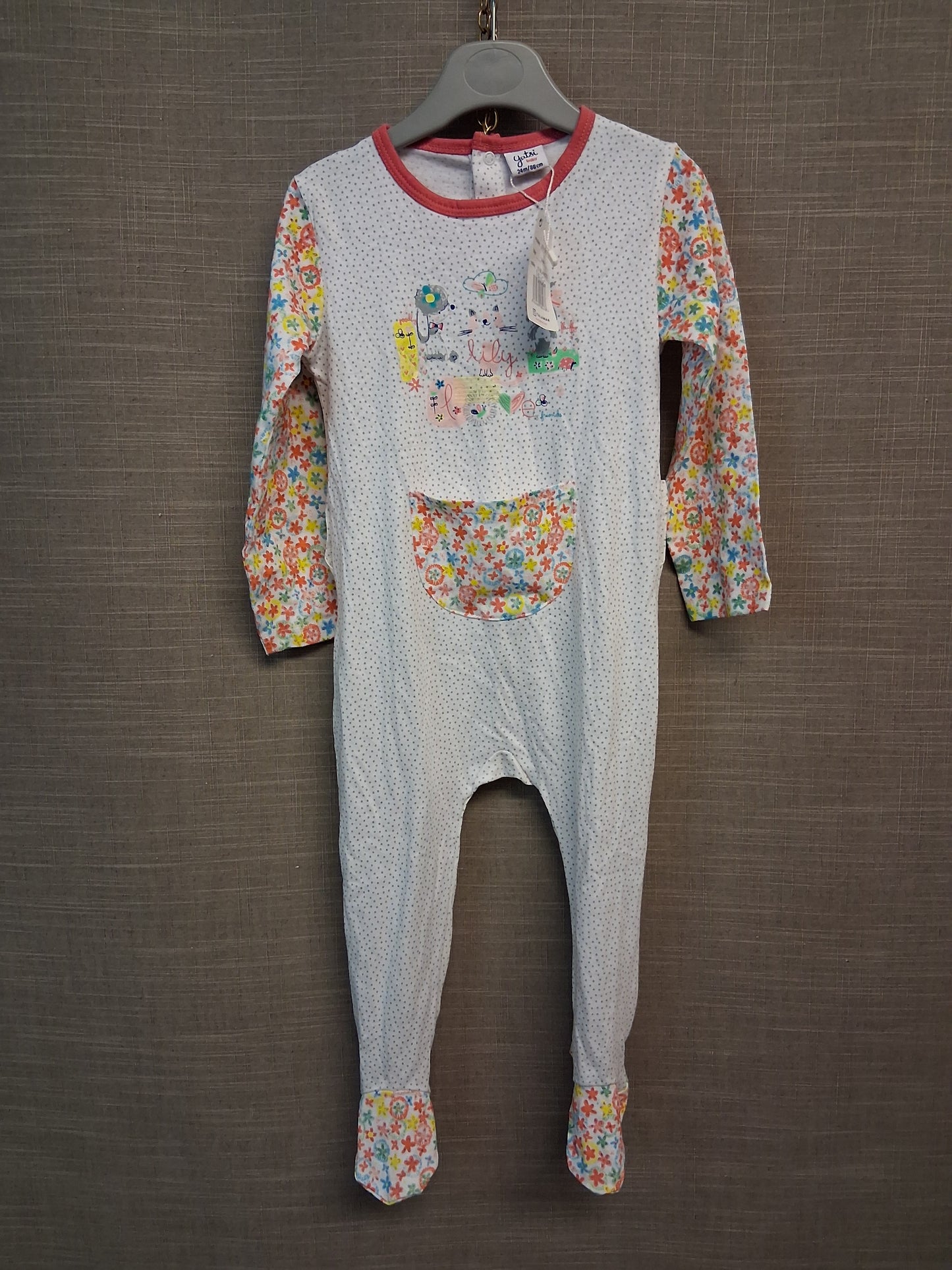 Yatsi Baby Designer Girls Sleepsuit Multicolour Floral All in One Age 24 Months New
