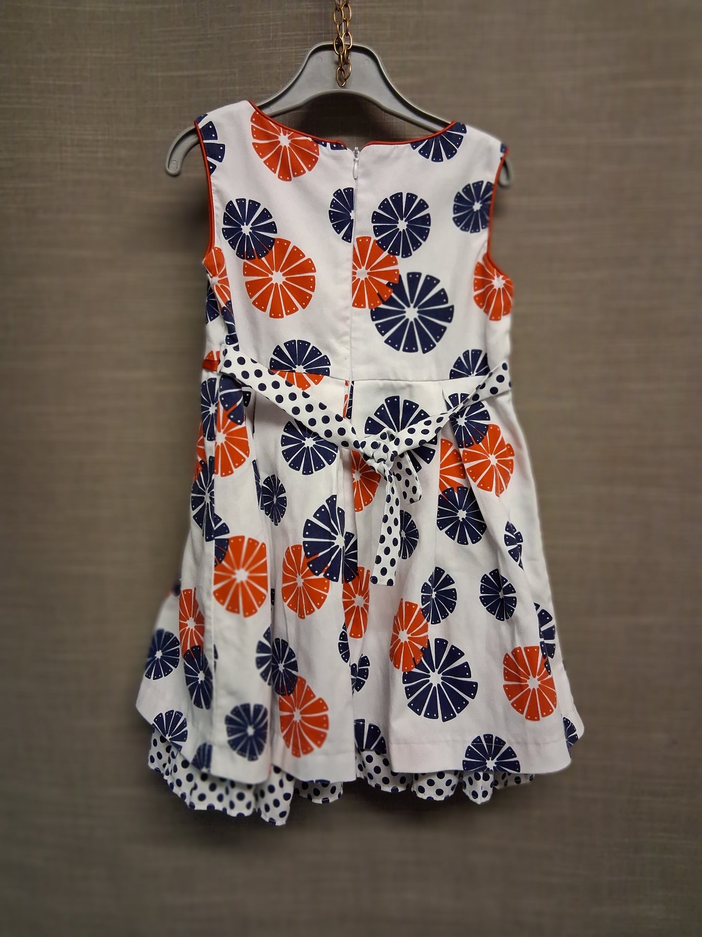Lilus Girls Blue Red White A Line Floral Sleeveless Party Dress Age 6 Years