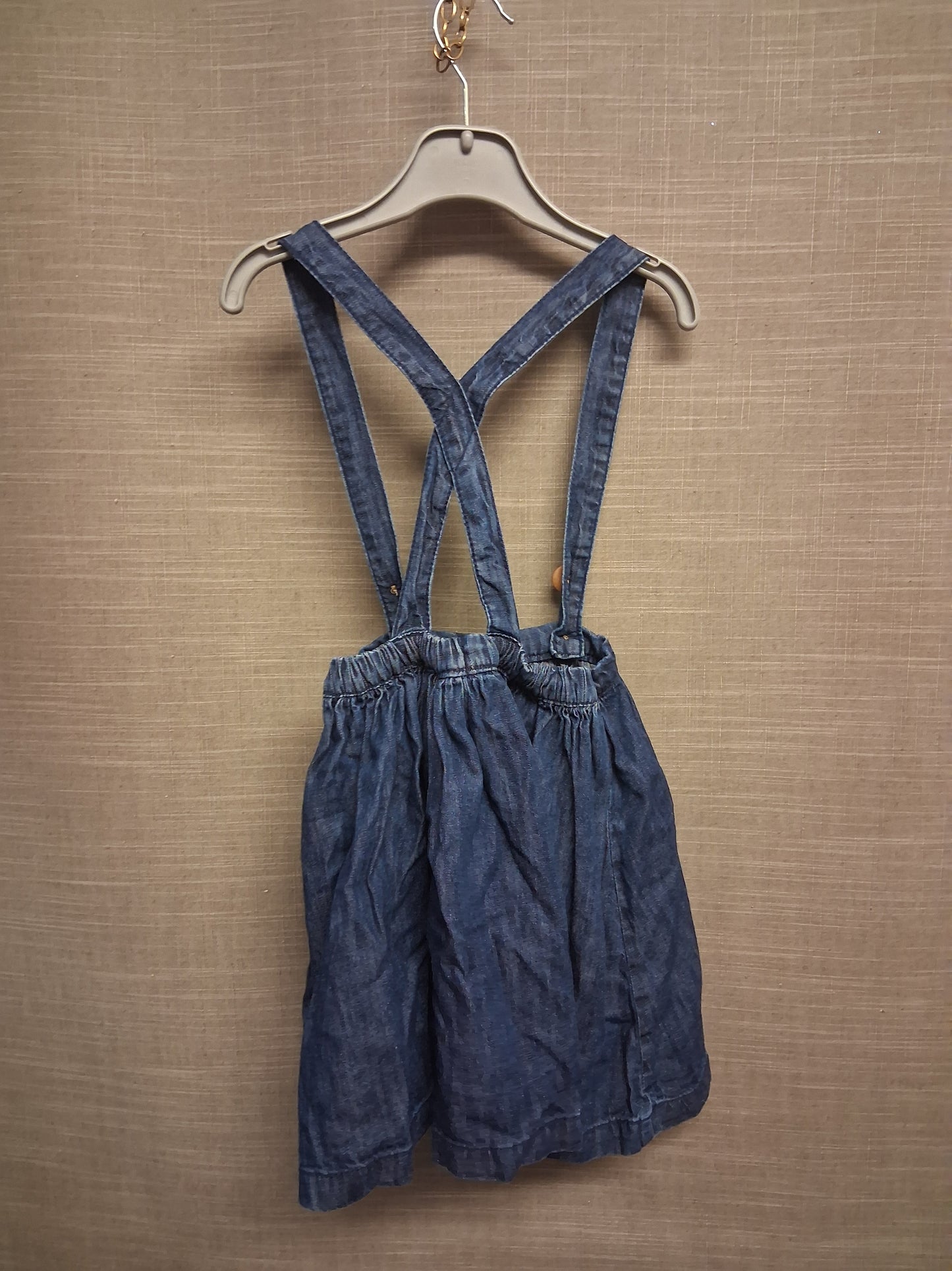 Next Girls Denim Blue Pinafore Skirt Age 4-5 Years