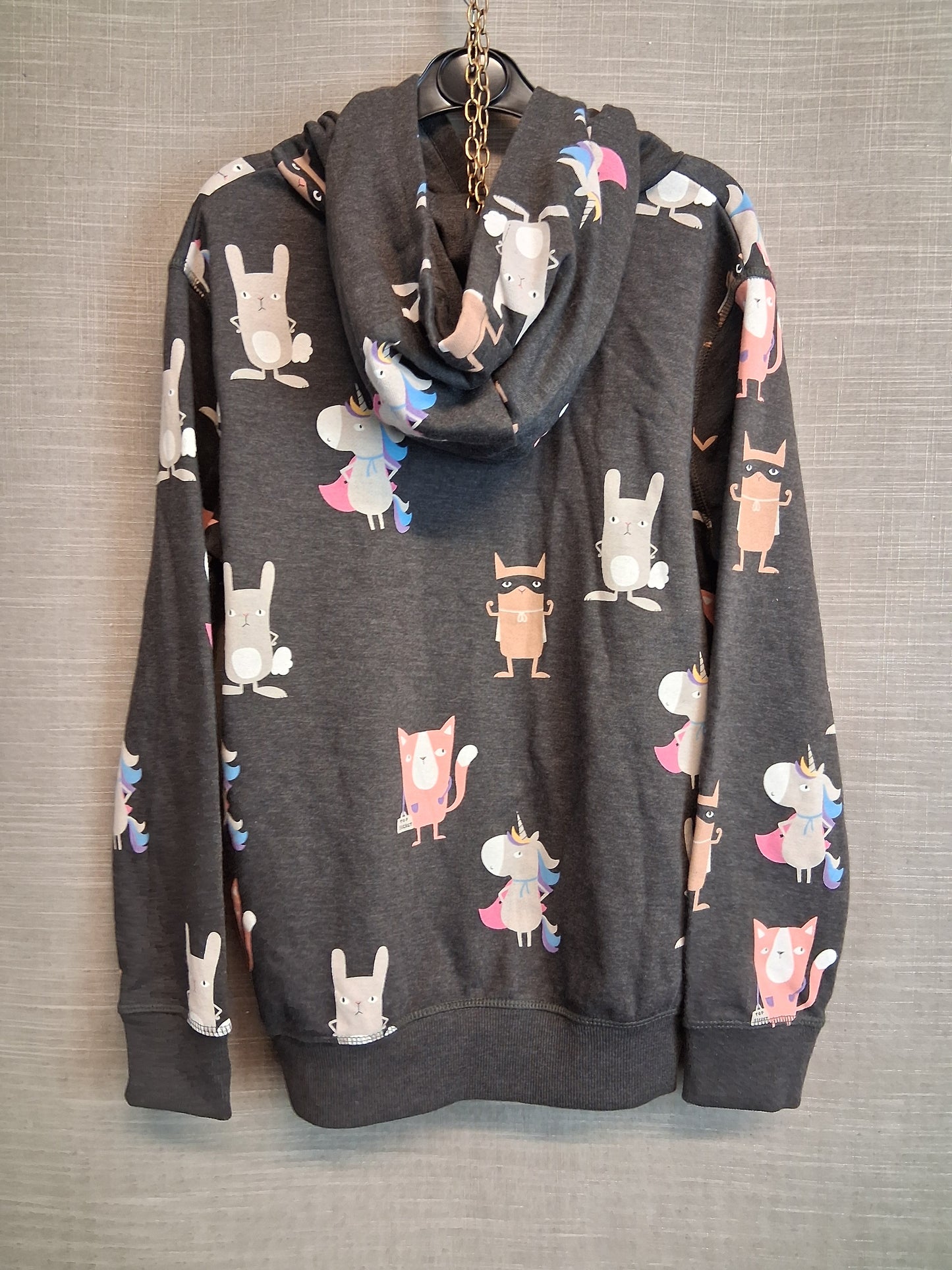 Next Girls Grey Animal Print Hoodie Age 12 Years