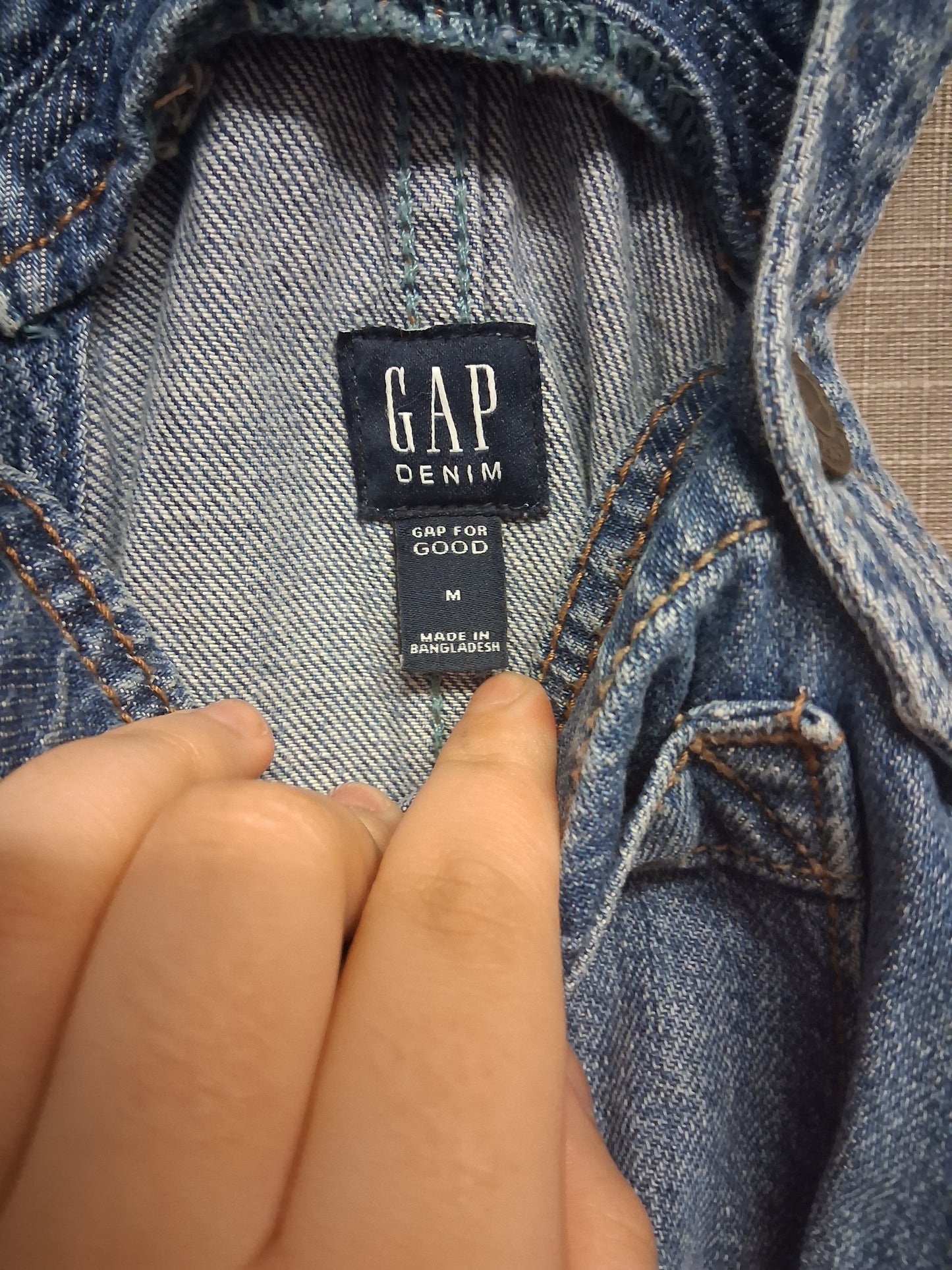 GAP Denim Pinafore Dress Blue Age 8 Years