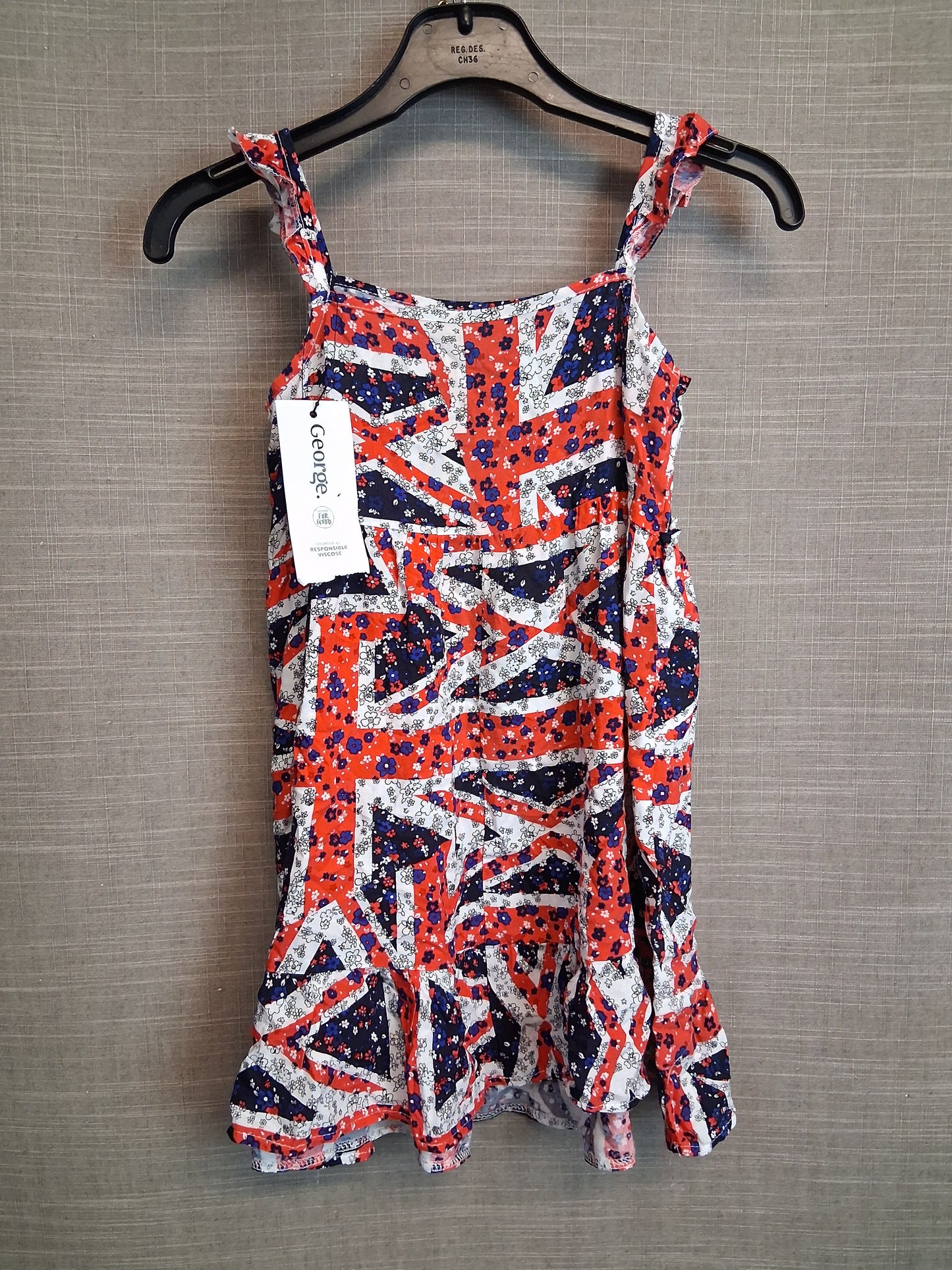 George Girls Union Jack Dress Age 3-4 Years Multicolour New