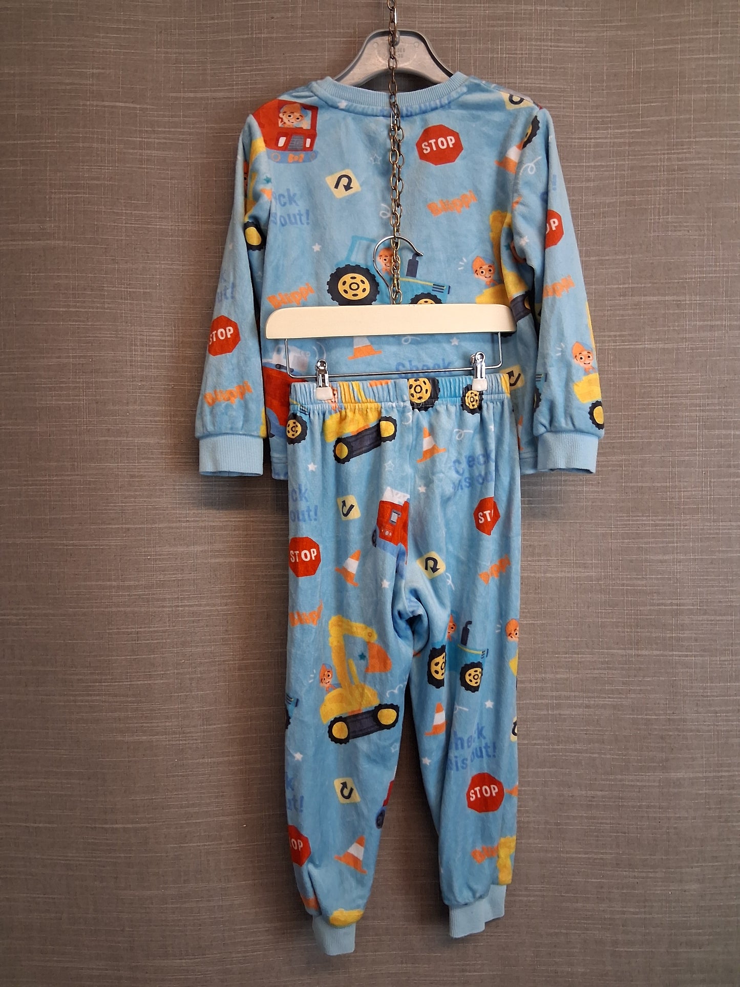 Blippi Matalan Boys Pyjamas PJs 2 Piece Set Blue Velour Age 4 Years