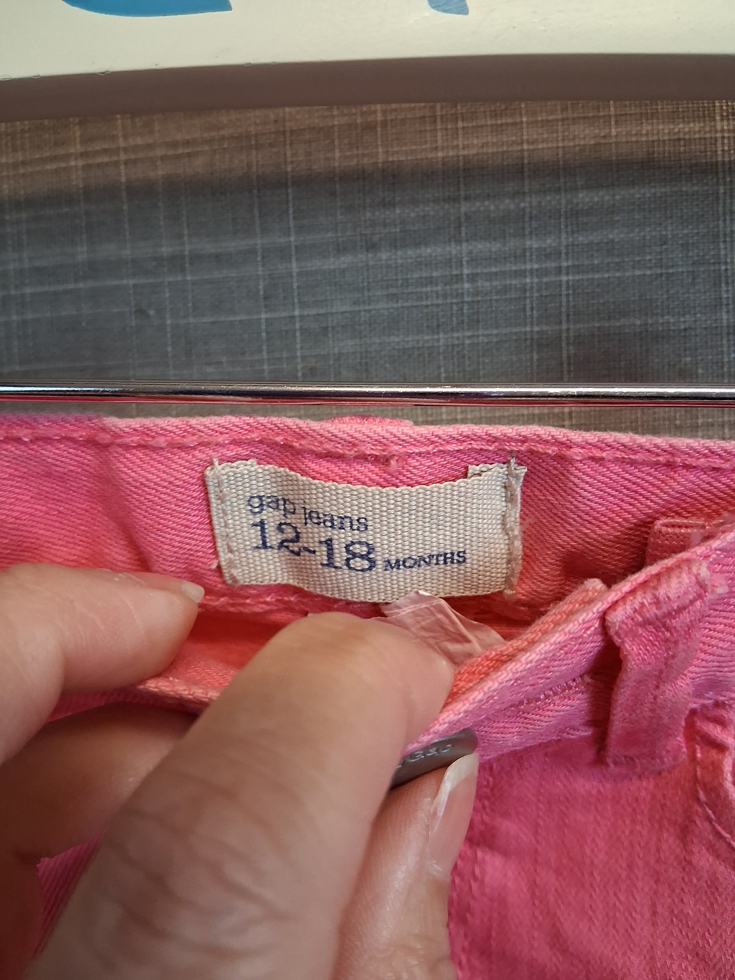 GAP Girls Pink Denim Shorts Age 12-18 Months Adjustable Waist