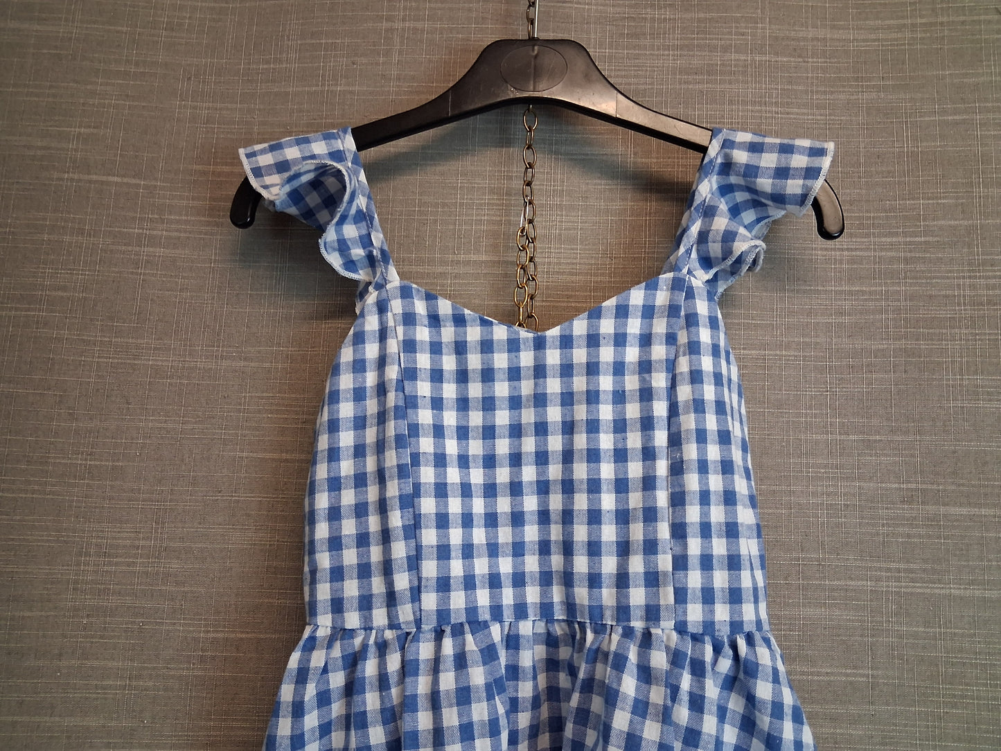 Shein Girls Blue White Gingham Dress Age 8 Years