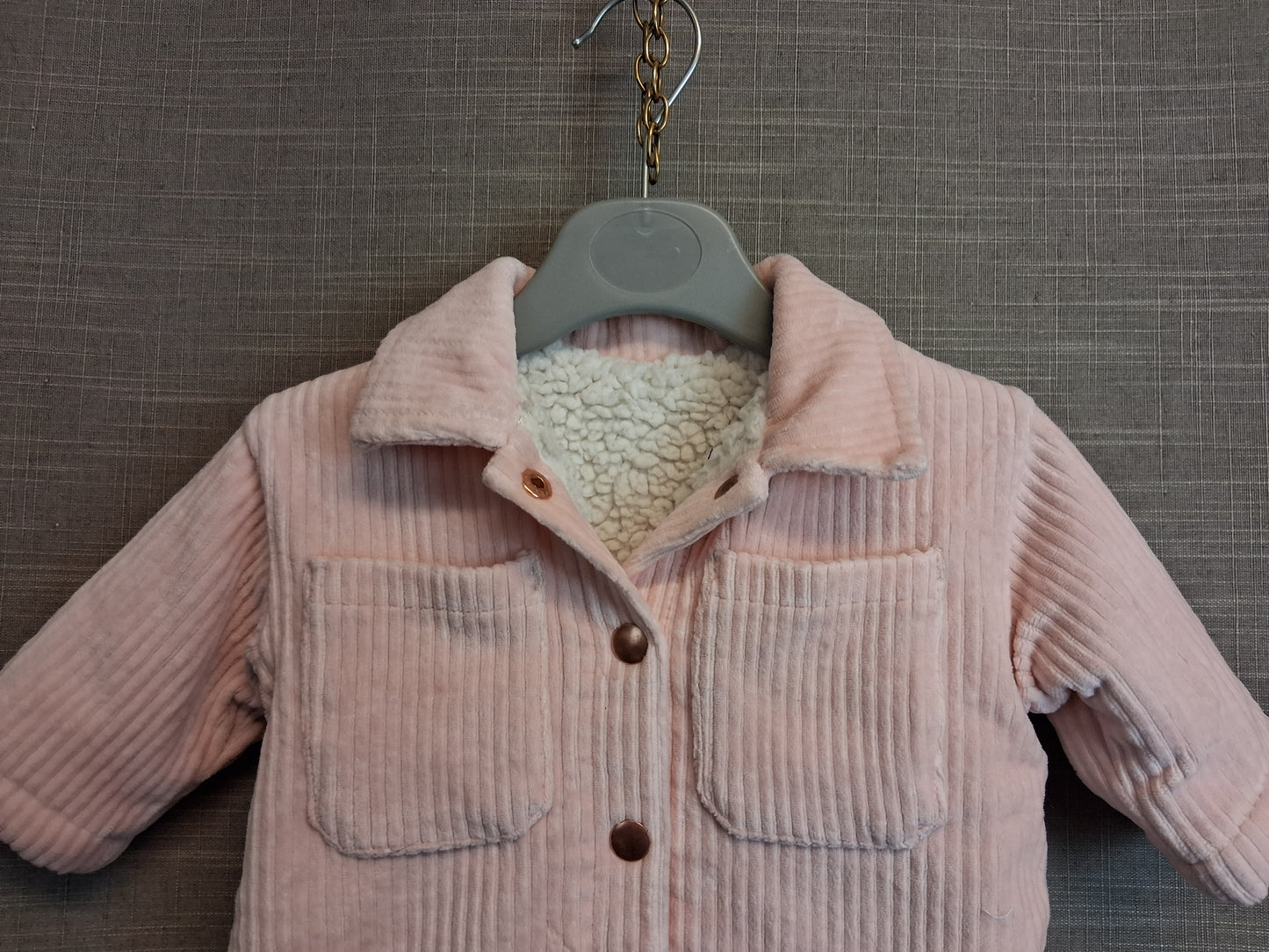 Nutmeg Girls Shacket Pink Shearling Lined Age 0-3 Months
