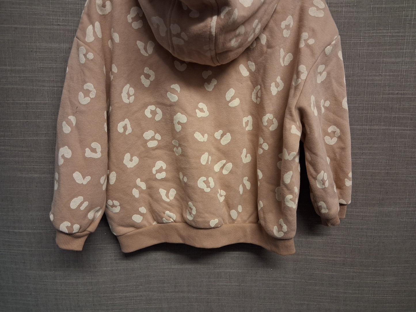 George Girl Beige Jersey Hoodie Animal Print Age 2-3 Years New
