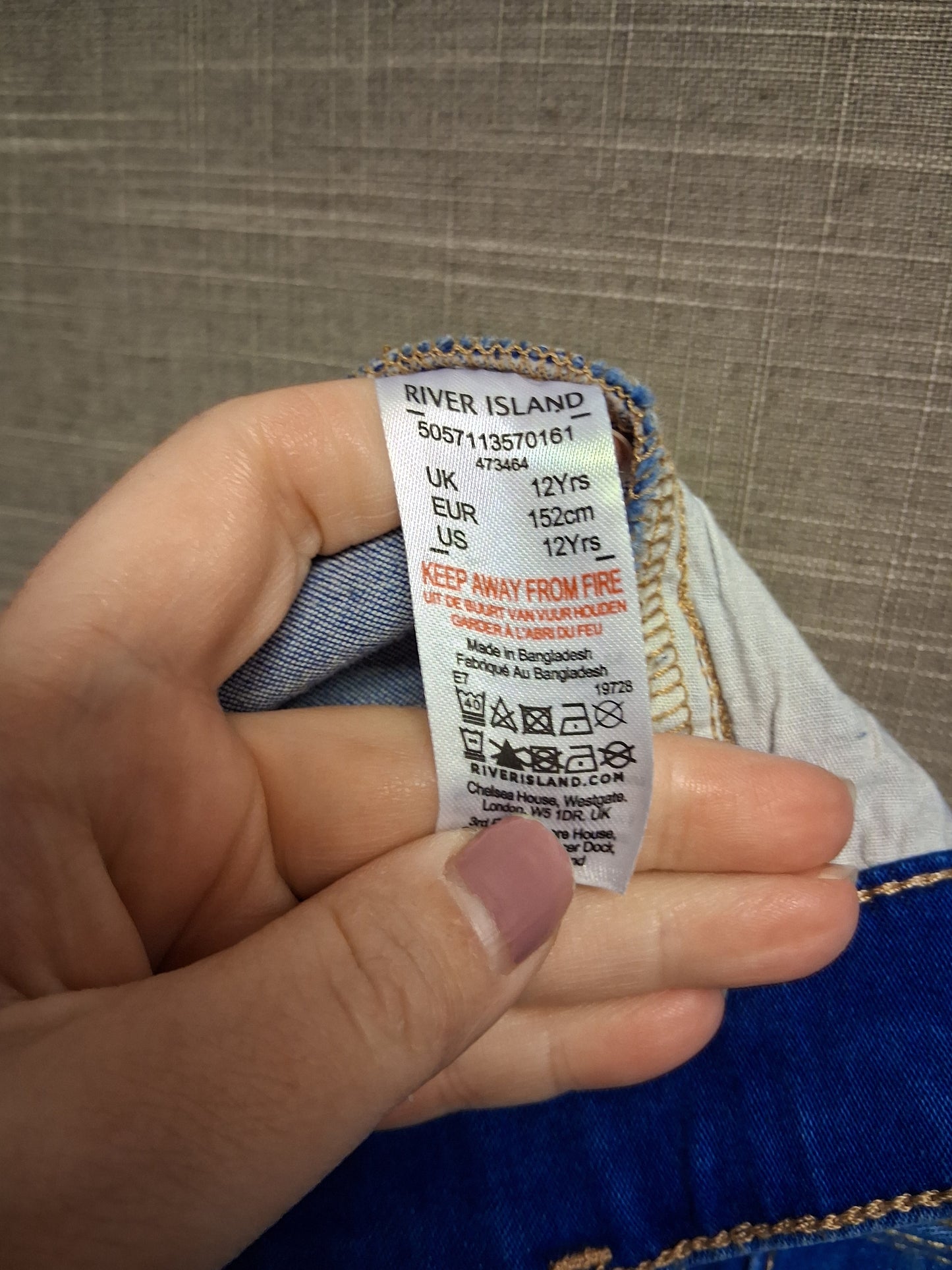 River Island Girls Blue Bootcut Denim Jeans Age 12 Years
