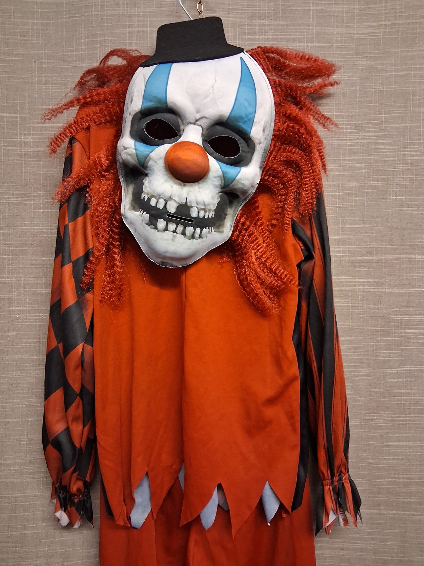 TU Scary Clown Red Black 3 Piece Costume Age 9-10 Years