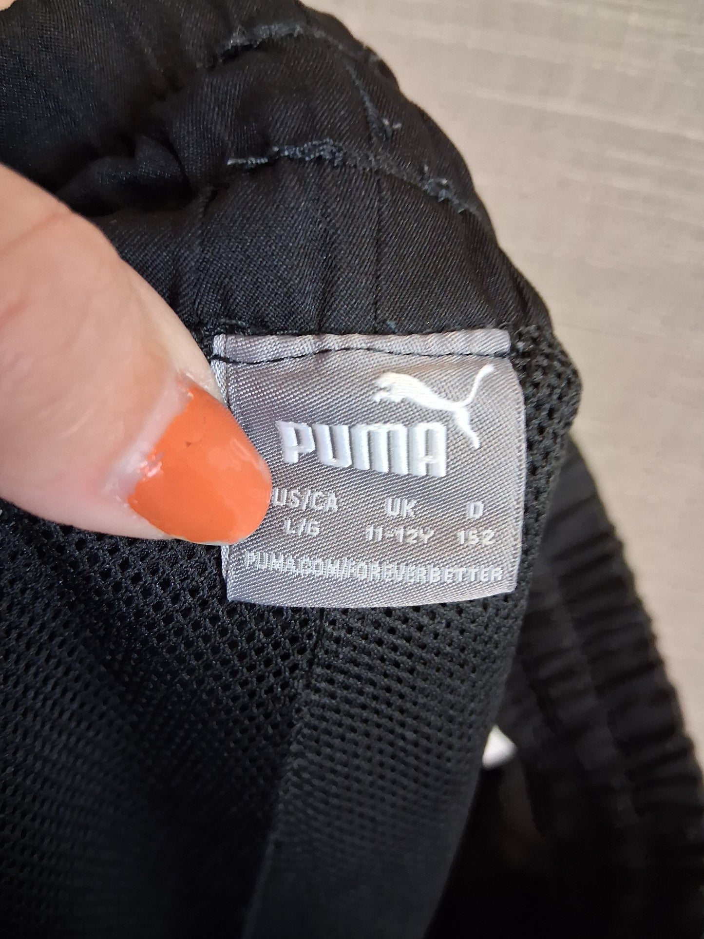 Puma Girls Running Shorts Black Size 11-12 Years