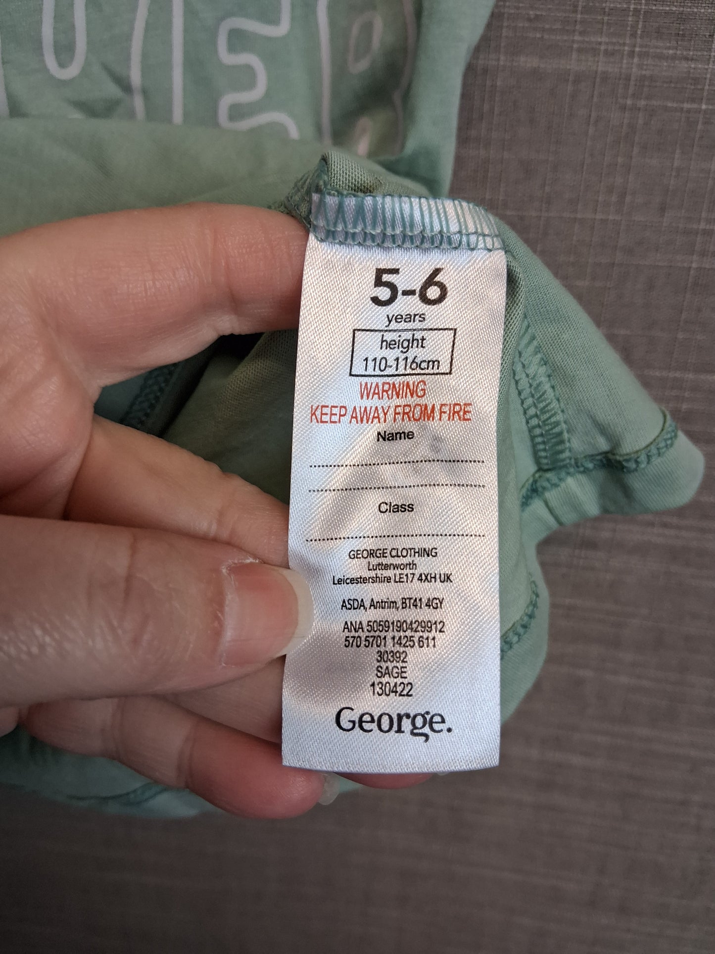George Boys Green "Best Little Brother" T-Shirt Age 5-6 Years New