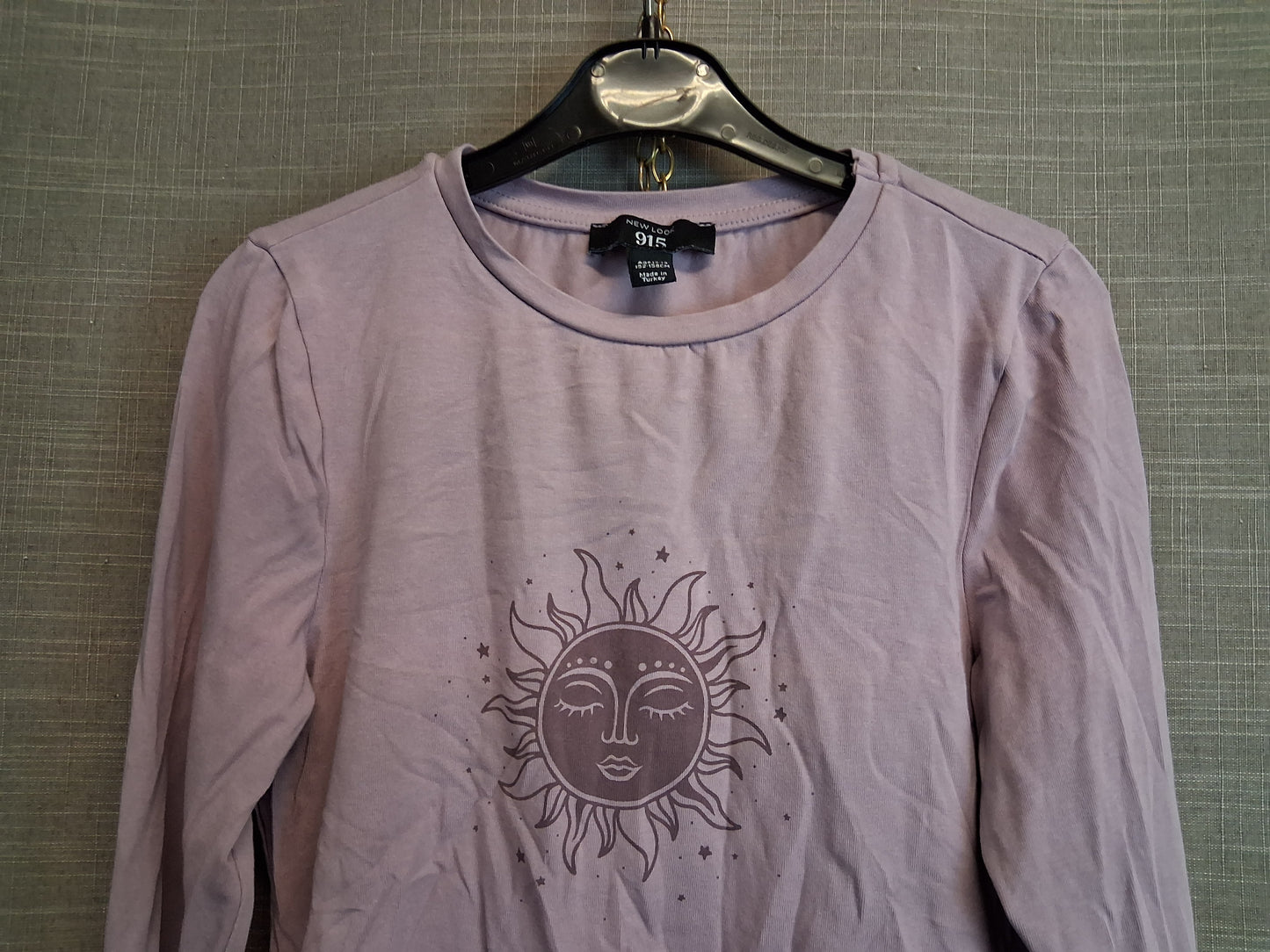 New Look Girls Lilac Long Sleeve T-Shirt Age 12-13 Years Stars and Moon Print