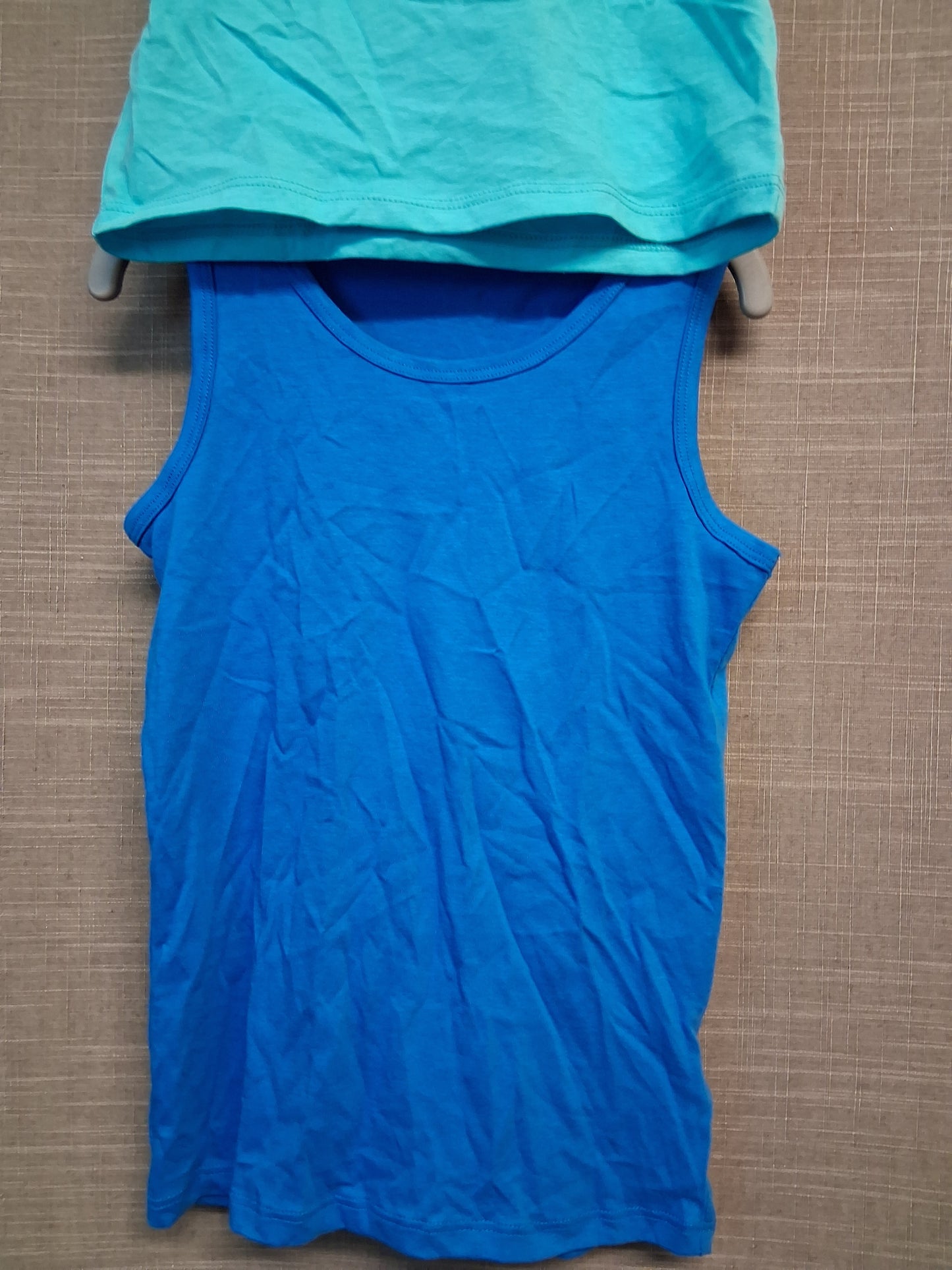 F&F Boys Vest Tank Tops Set of 2 Blue Multicolour Age 5-6 Years