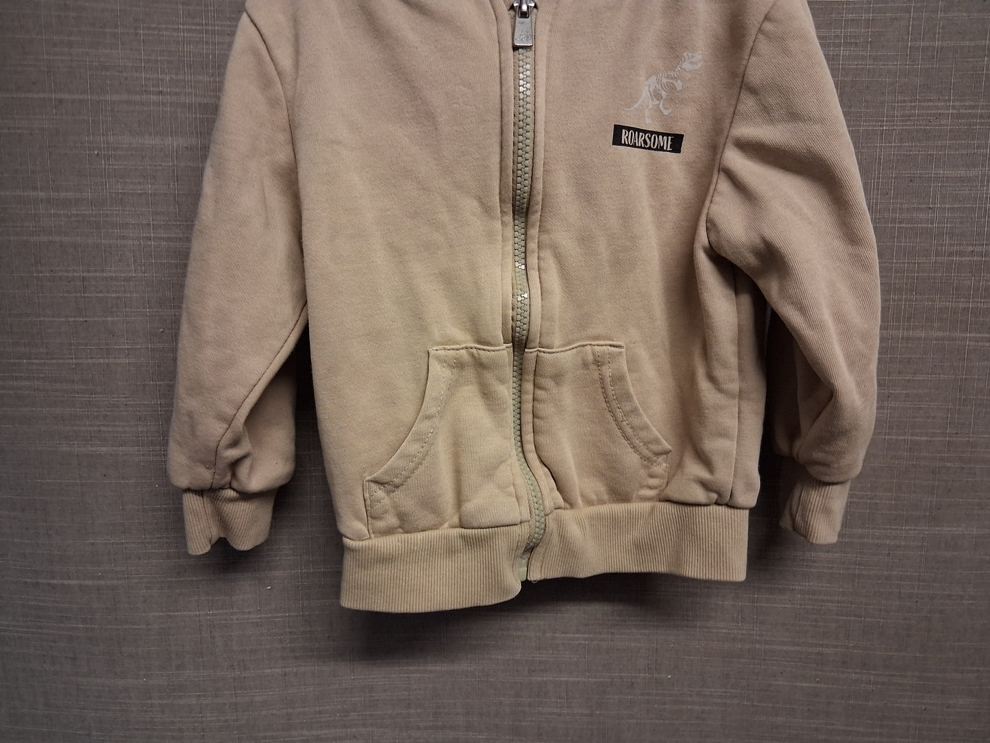 Jeff & Co Dinosaure Theme Beige Full Zip Hoodie Age 3-4 Years