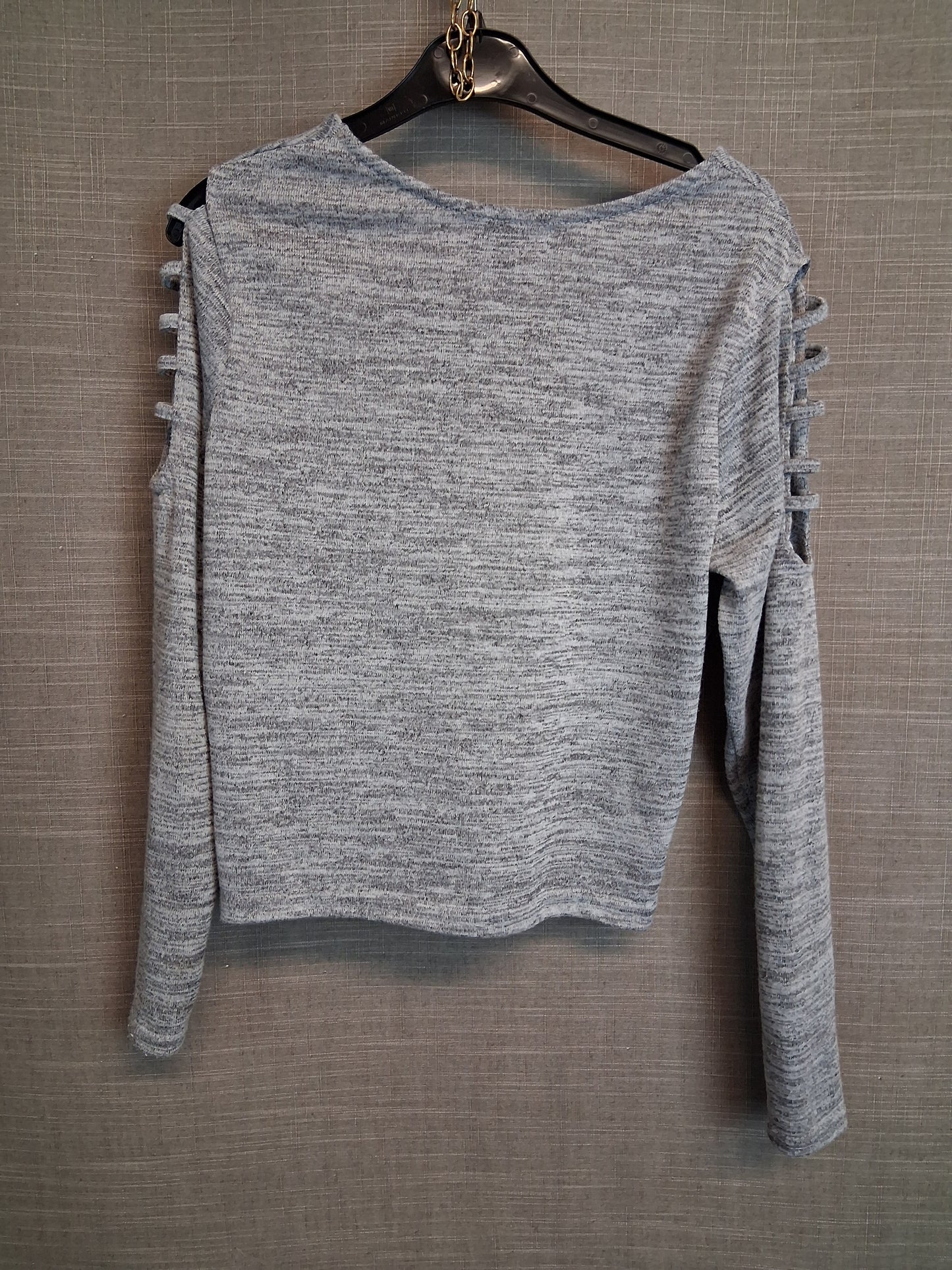New Look Grey Crop Top Long Cut Out Sleeve Age 12-13 Years