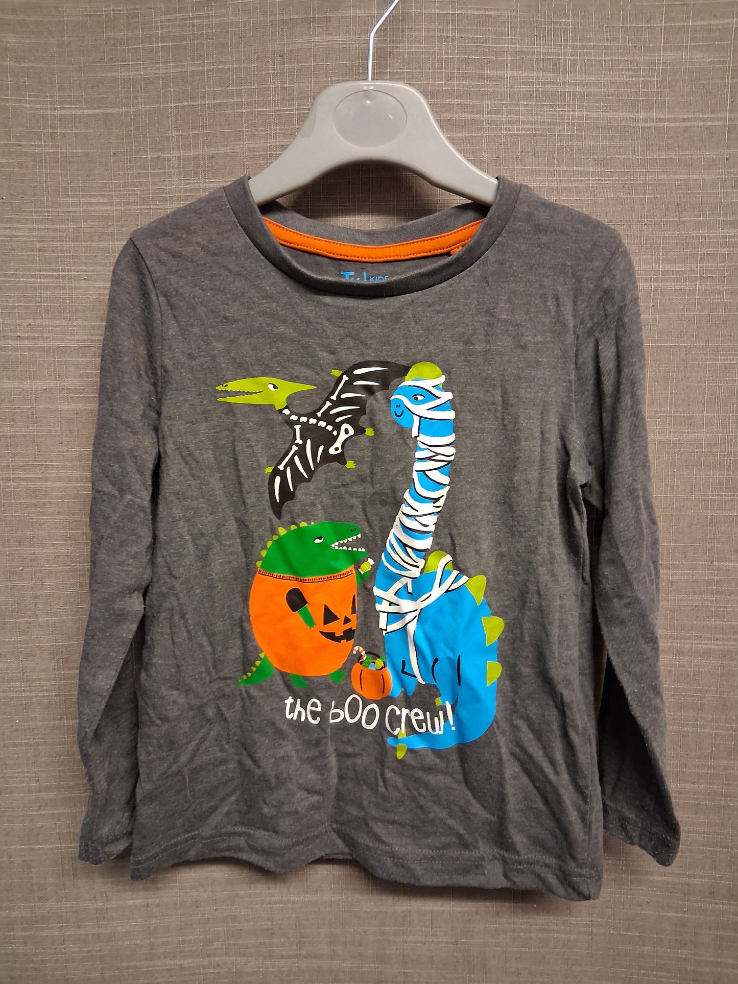 TU Boys Halloween Dinosaur Long Sleeve Grey T-Shirt Age 2-3 Years