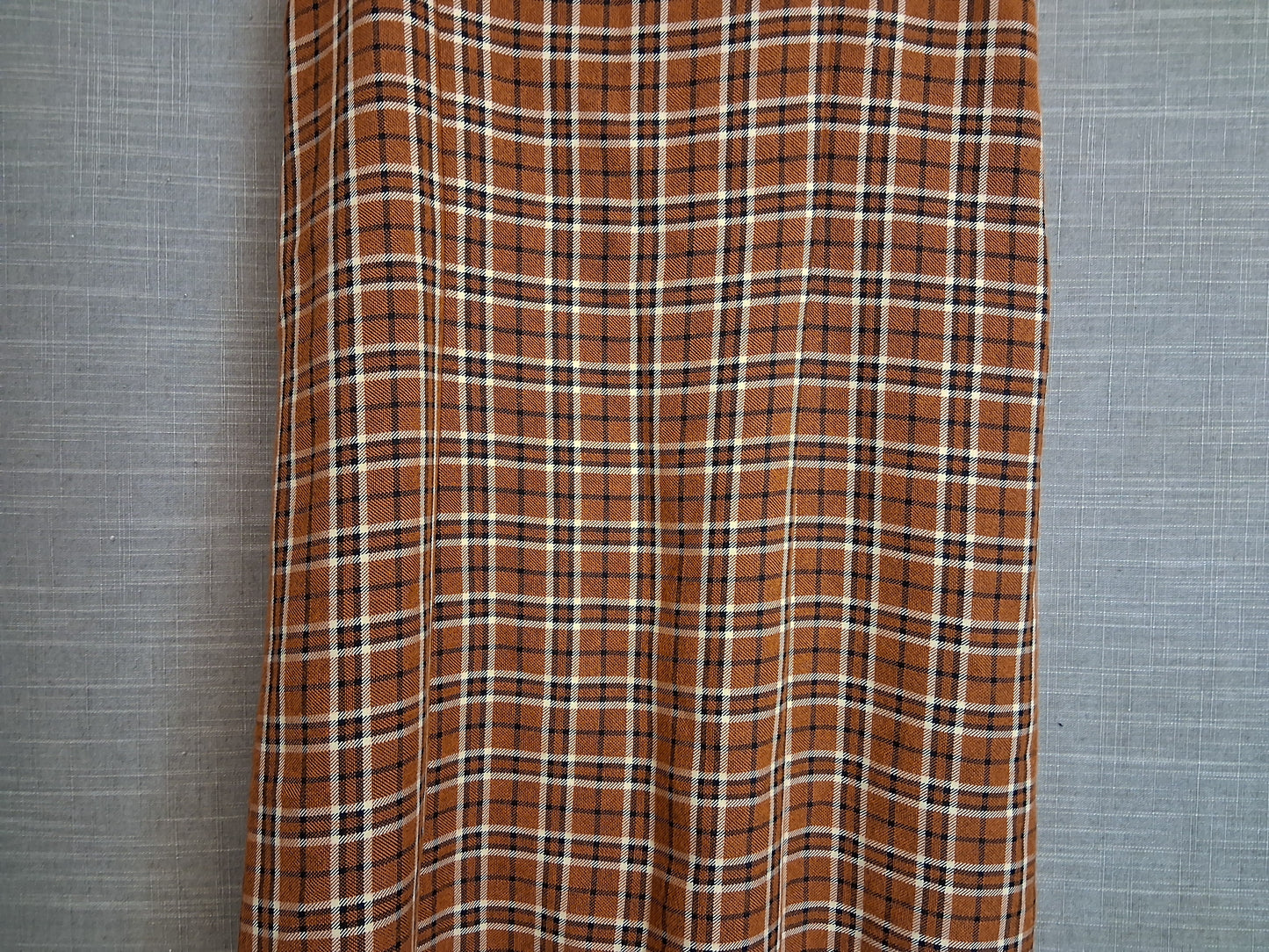 F&F Girls Orange Brown Check Pinafore Dress Age 11-12 Years