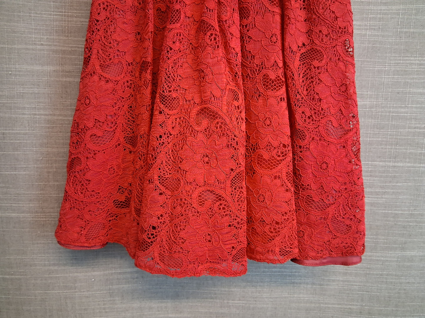 George Girls Red Lace A Line Party Dress Age 18-24 Months