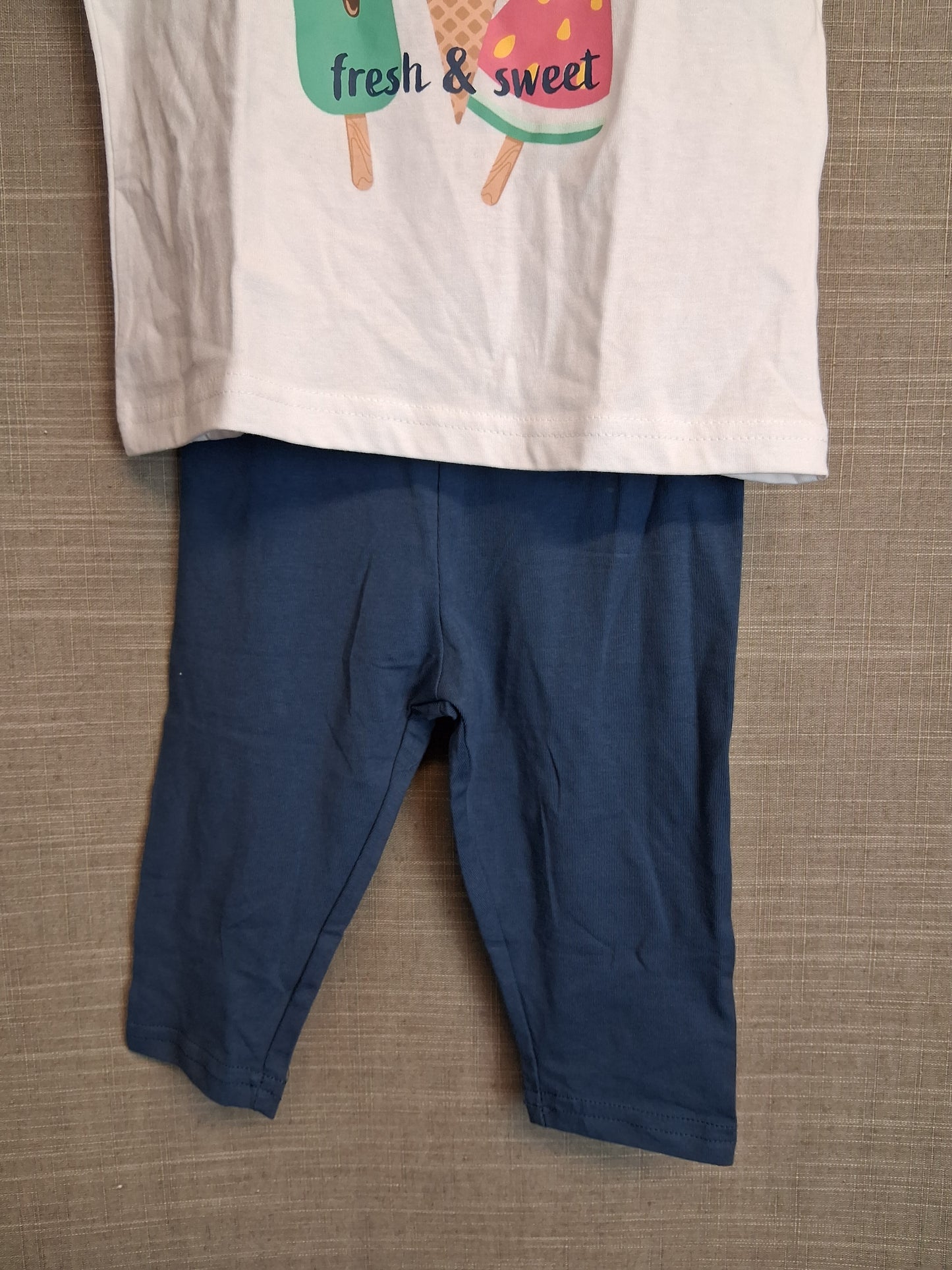 Lily & Dan Girls 2 Piece Outfit T-Shirt & Leggings Age 2-3 Year Multicolour