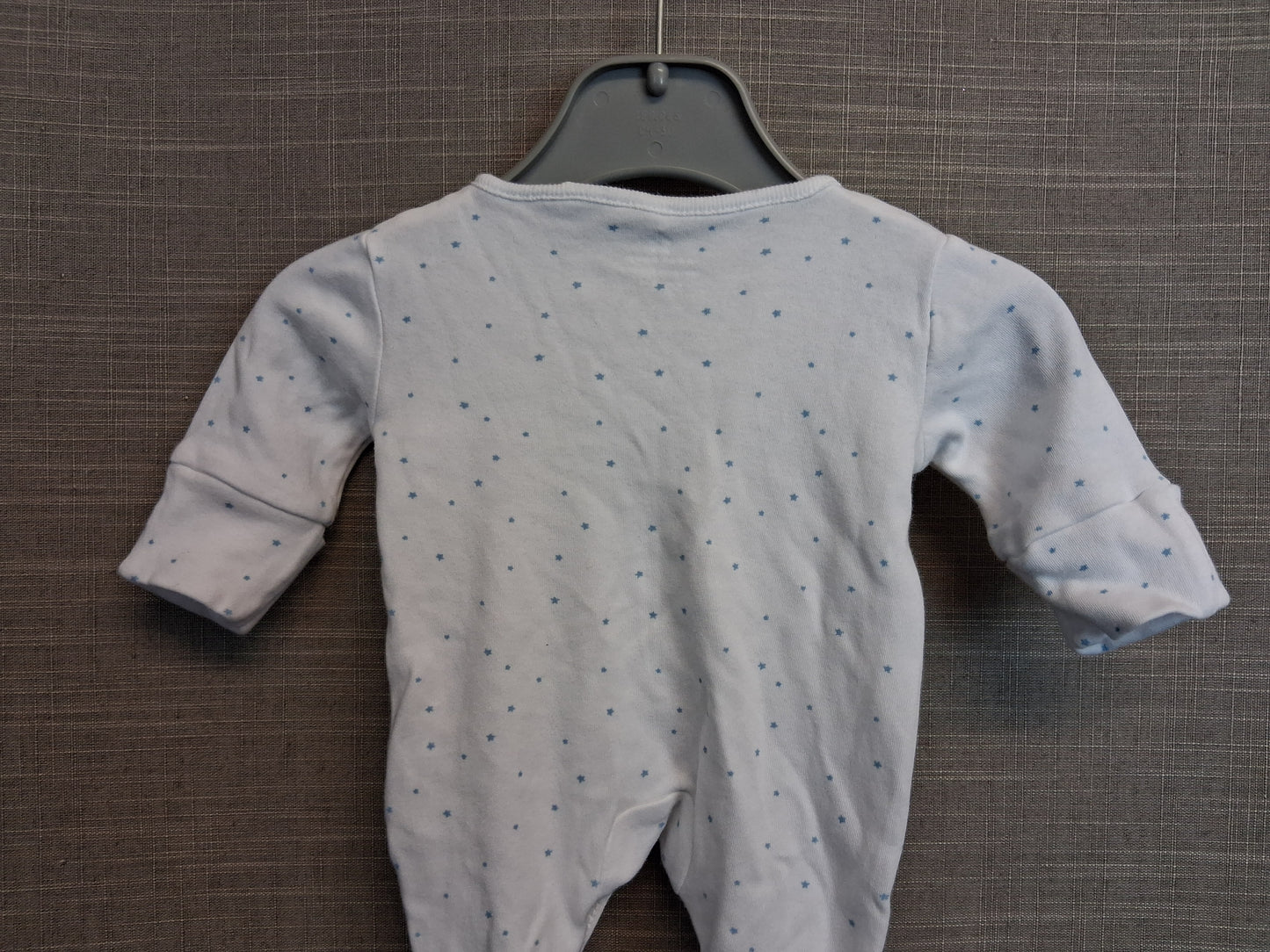 Next Boys Sleepsuit Romper White Blue Spots Age Tiny Baby