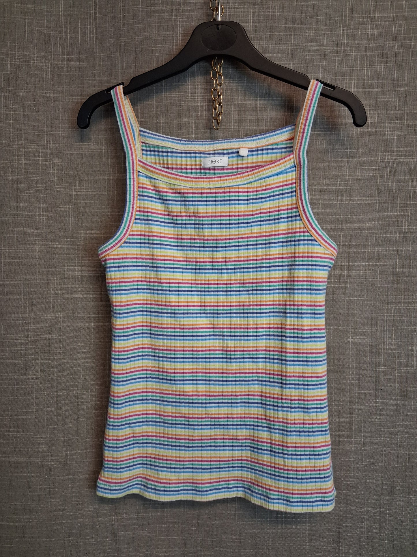 Next Girls Multicolour Striped Vest Tank Top Age 11 Years