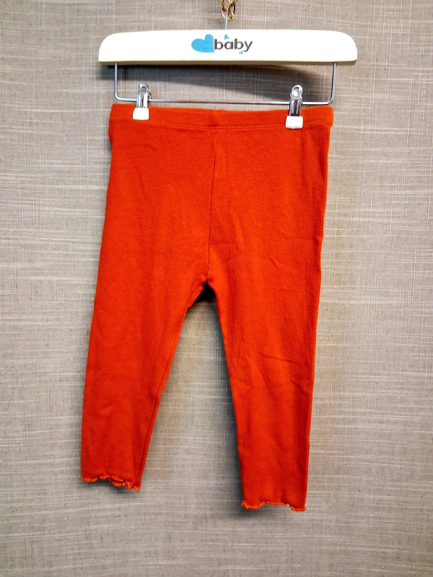 Next Girls Red Ribbed Leggings Age 9-12 Months