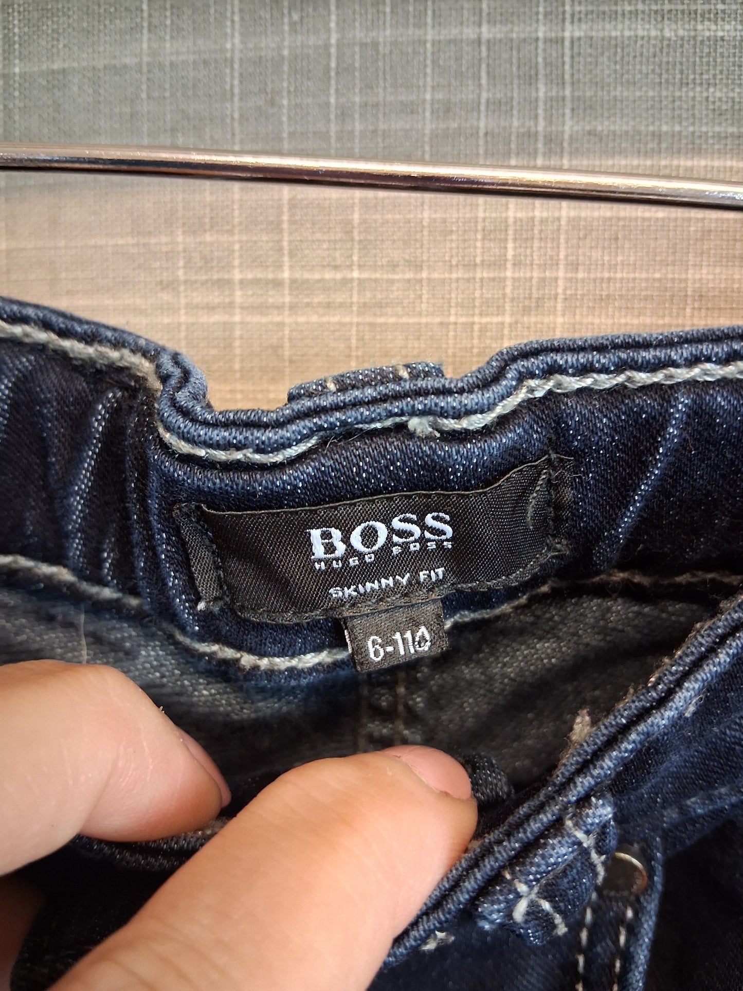Hugo Boss Boys Skinny Jeans Darkwash Blue Adjustable Waist Age 6 Years
