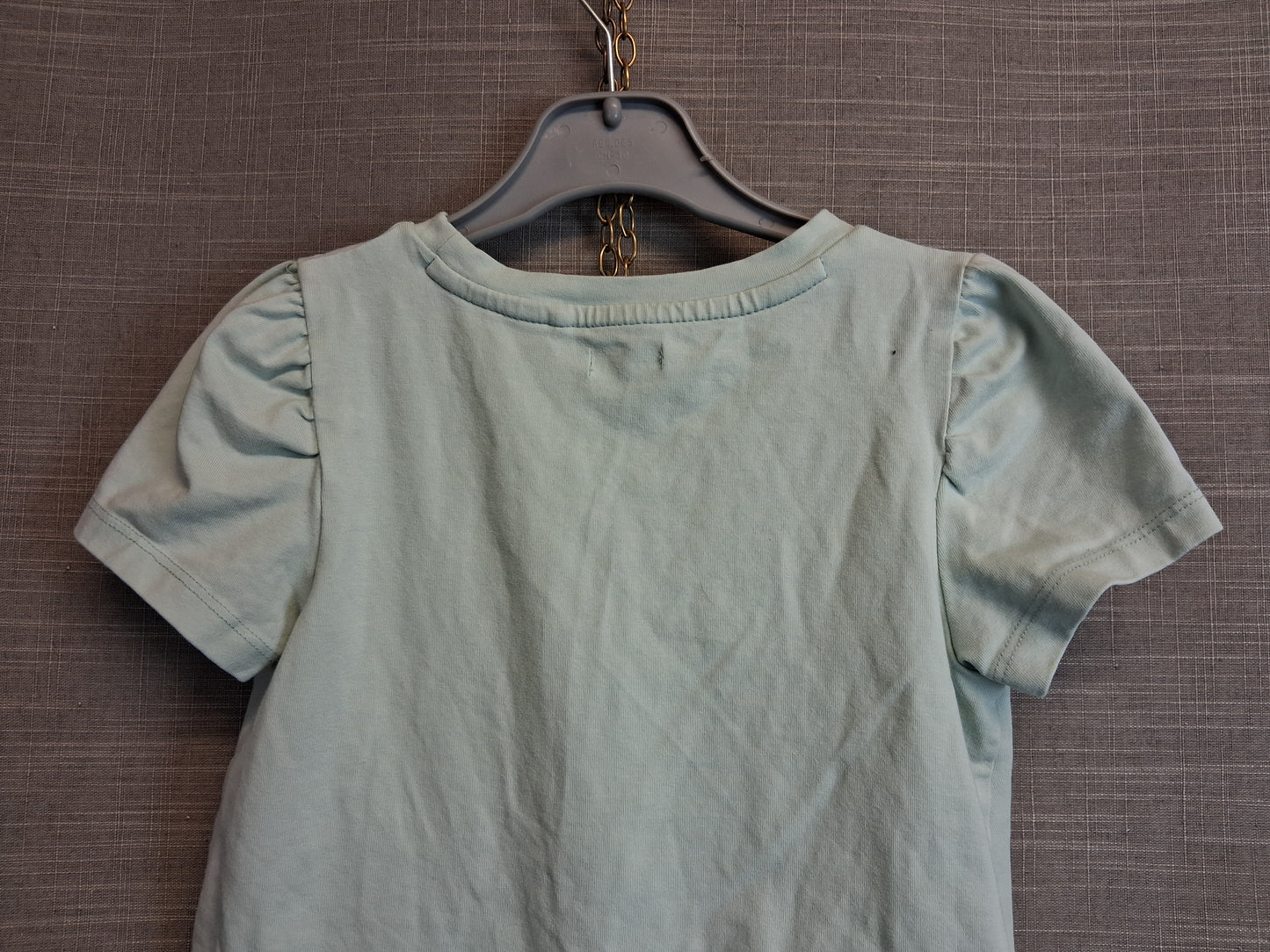 Next Girls Pale Green Sequin Crop Knot Front T-Shirt Short Sleeve Age 7 Years
