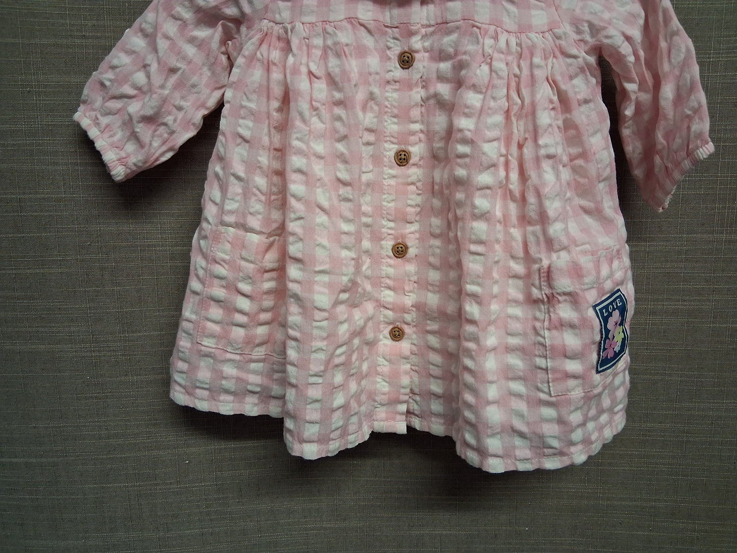 Marks & Spencer Pink White Check A Line Dress Age 0-3 Months New