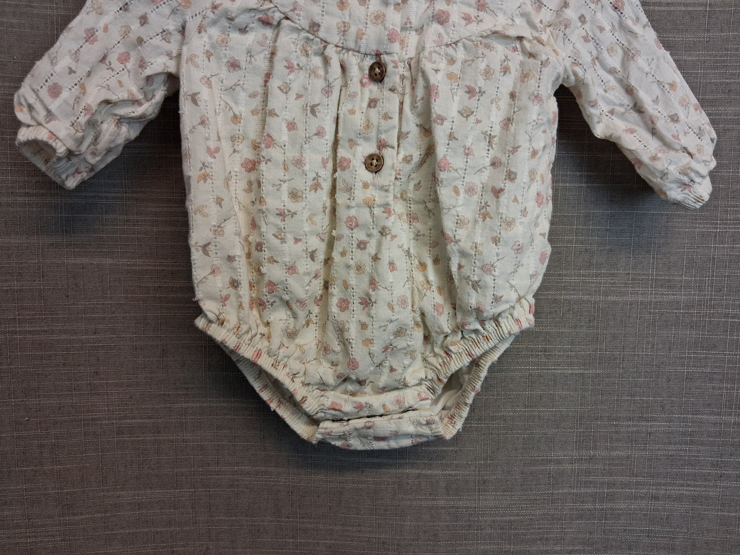 George Girls Cream Floral Cotton Bodysuit Age Tiny Baby